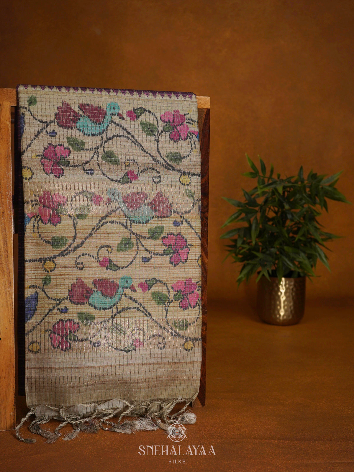 Purple Tussar Saree