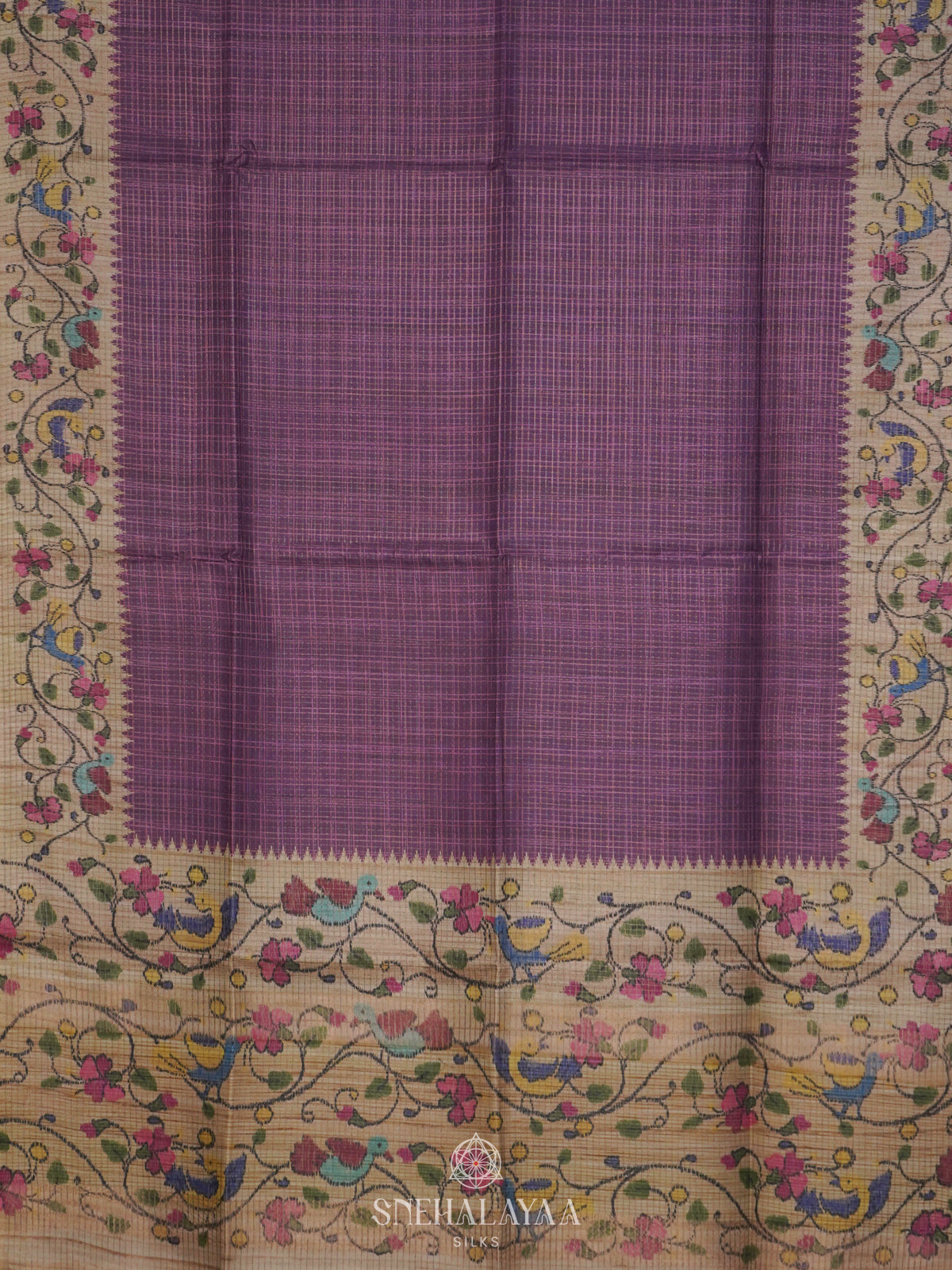Purple Tussar Saree