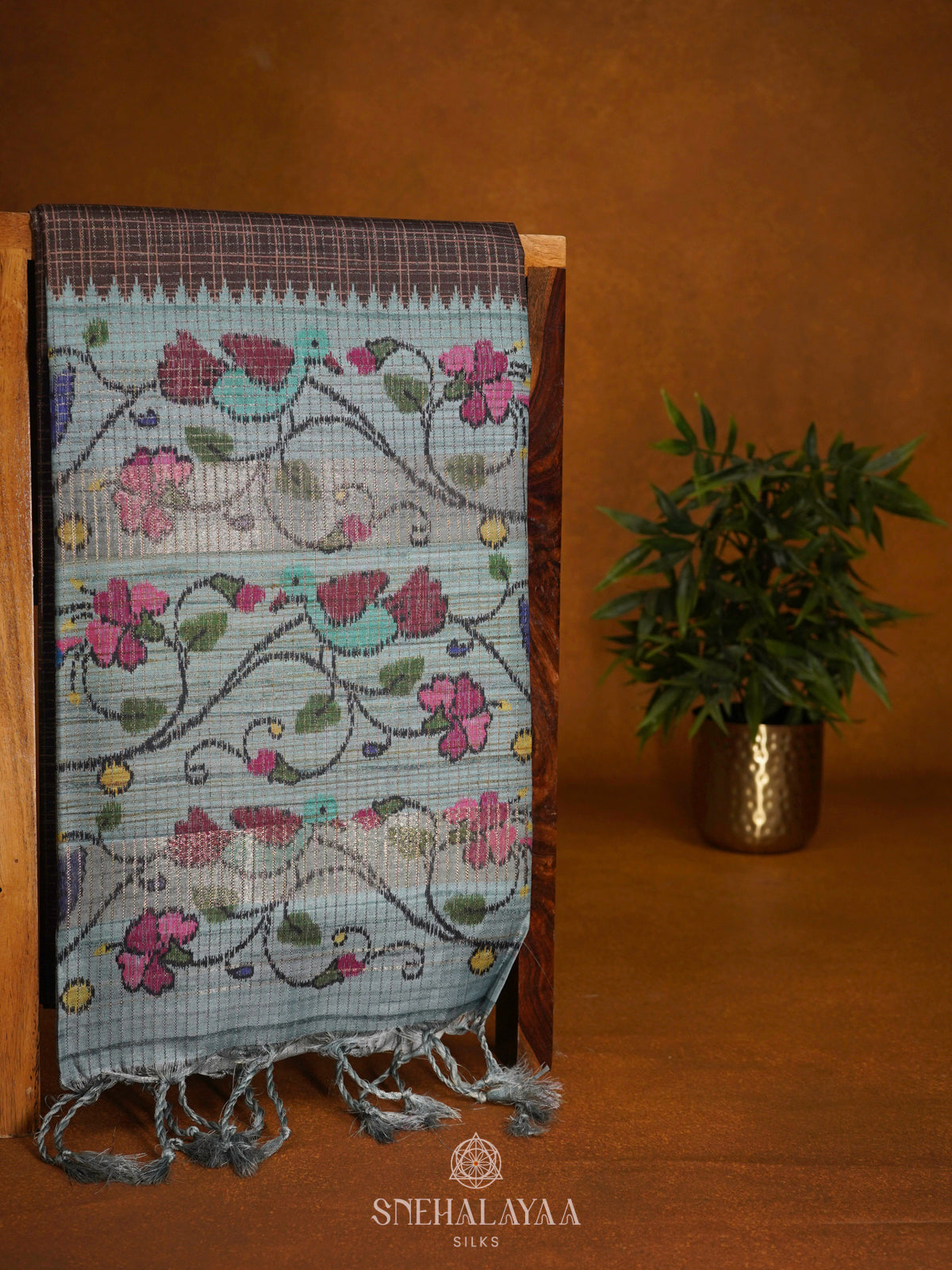 Brown Tussar Saree