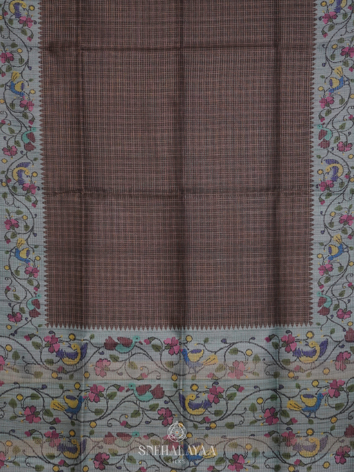 Brown Tussar Saree