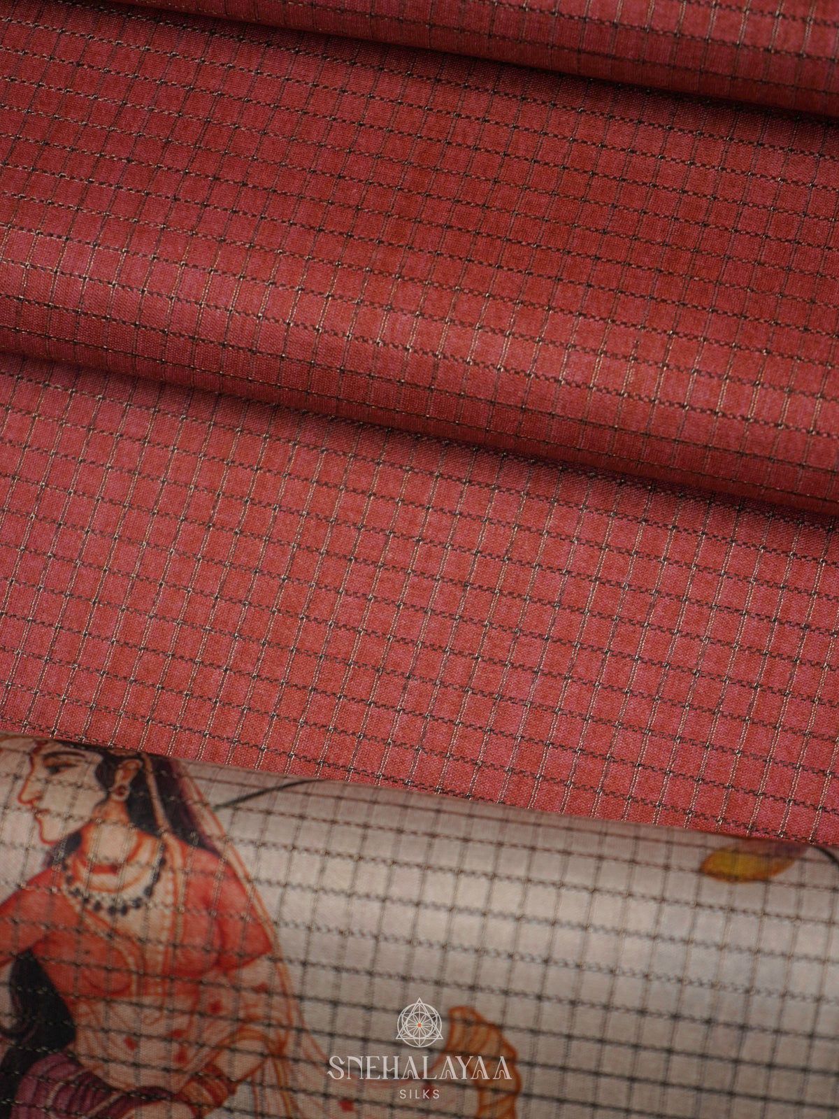 Peach Tussar Saree