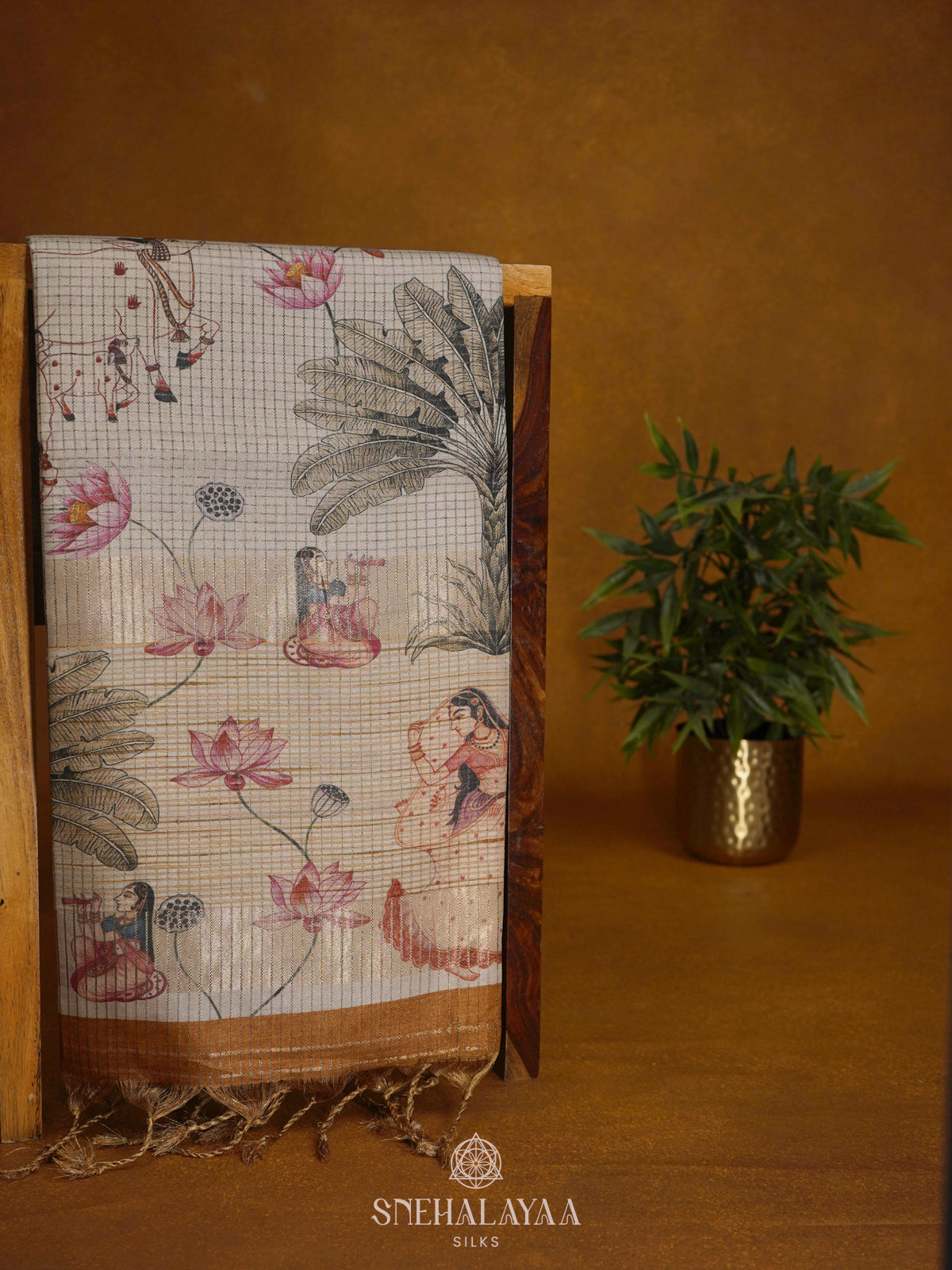 Mustard Tussar Saree