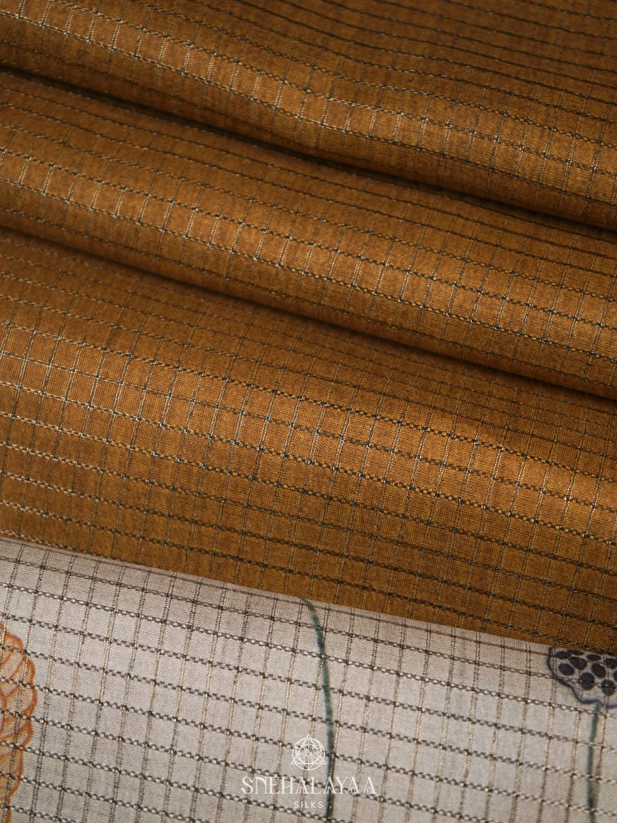 Mustard Tussar Saree