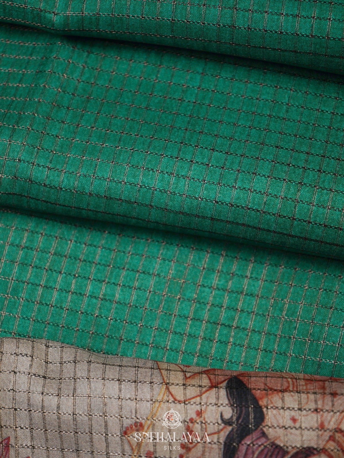 Mint Green Tussar Saree
