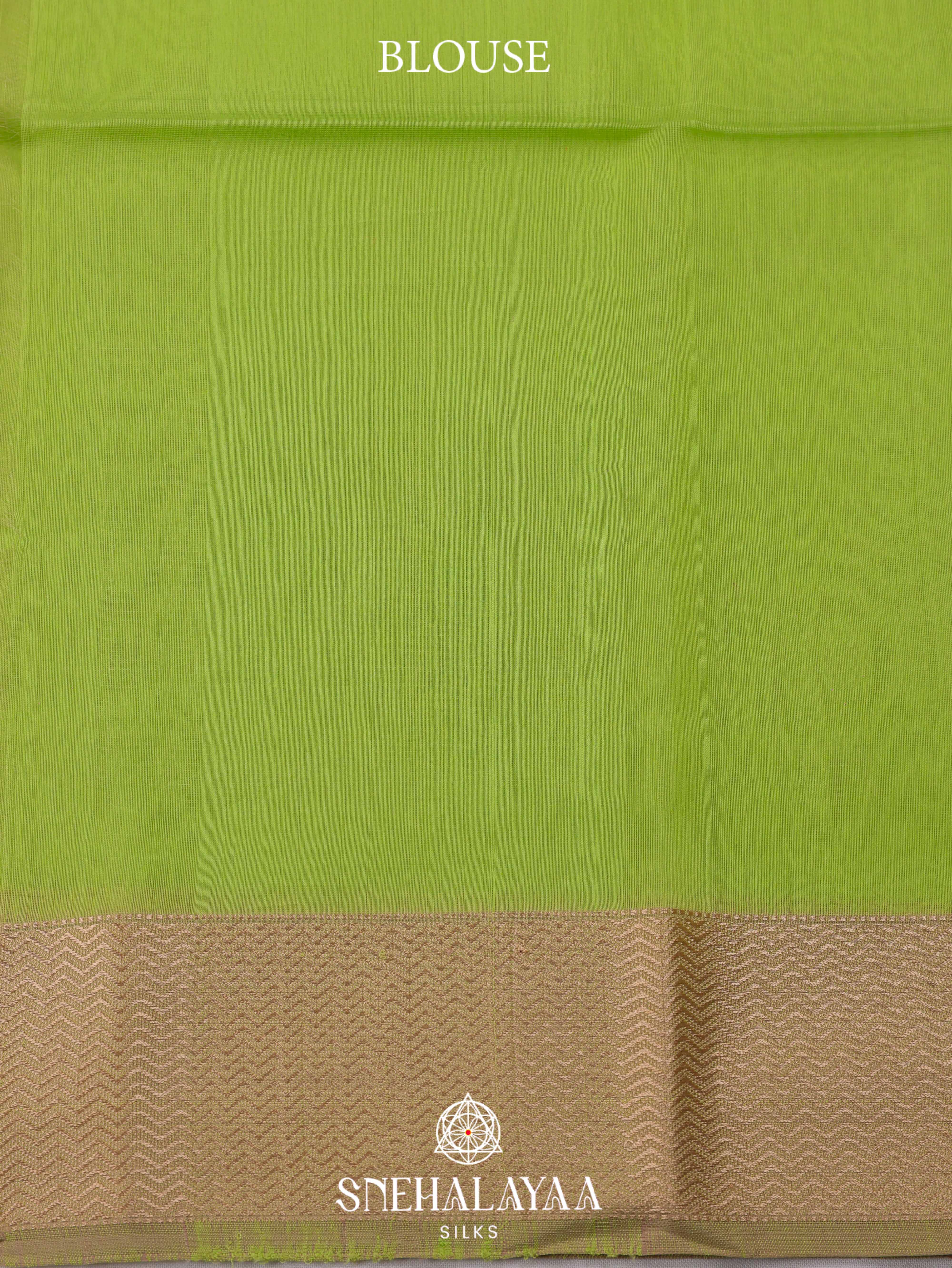 Green Maheshwari Silk Cotton Saree
