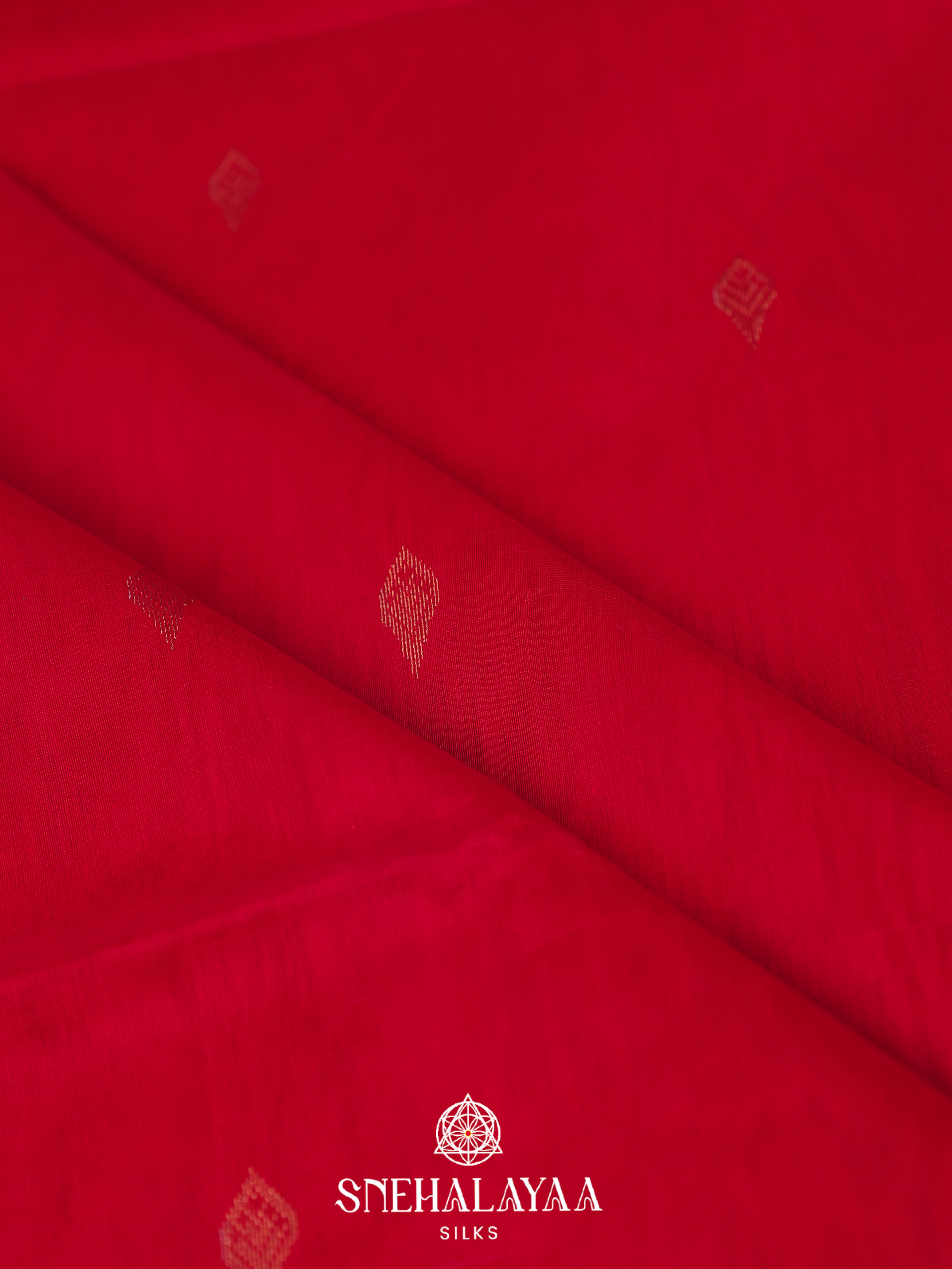 Red Maheshwari Silk Cotton Saree
