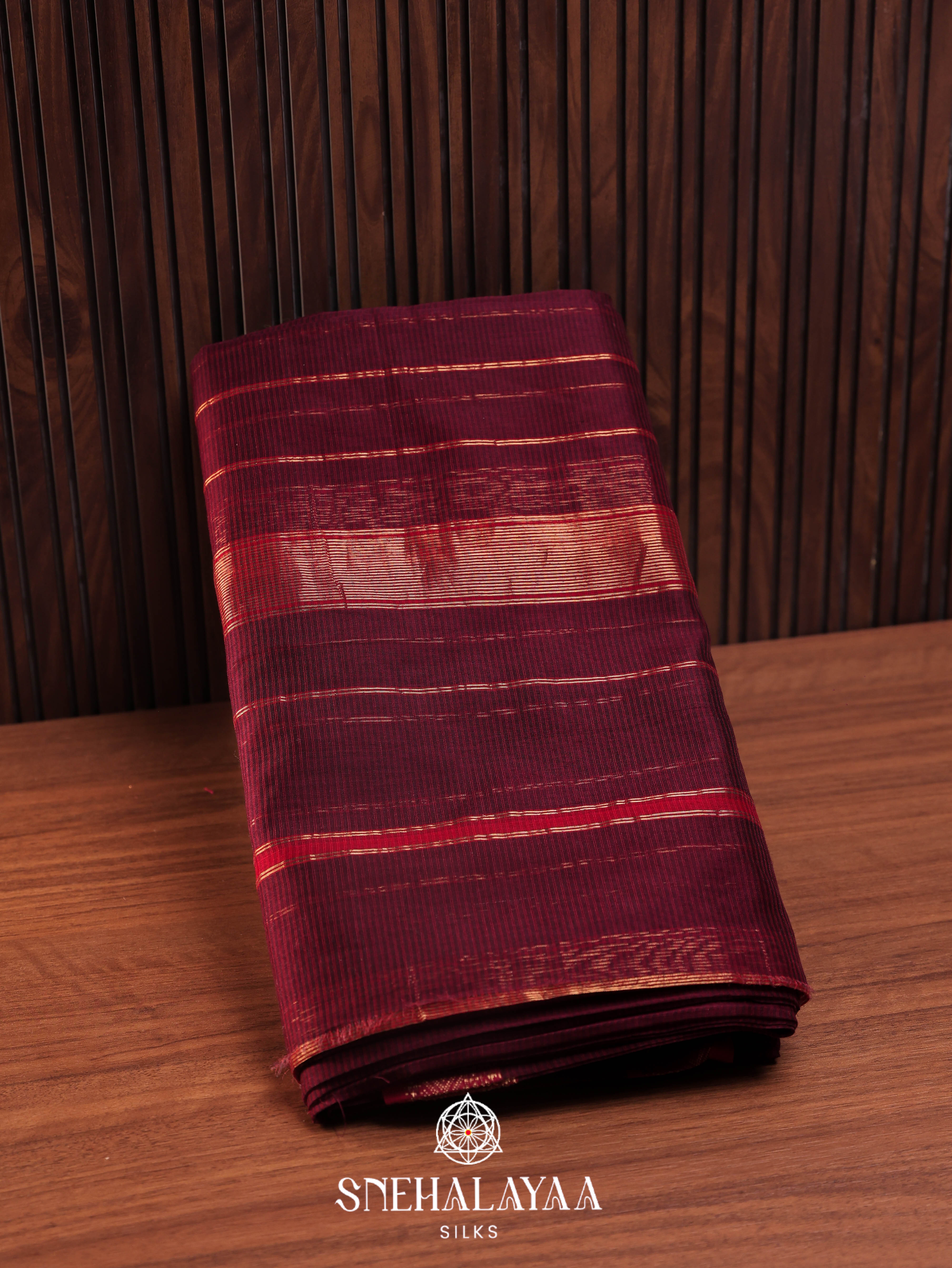 Purple Maheshwari Silk Cotton Saree