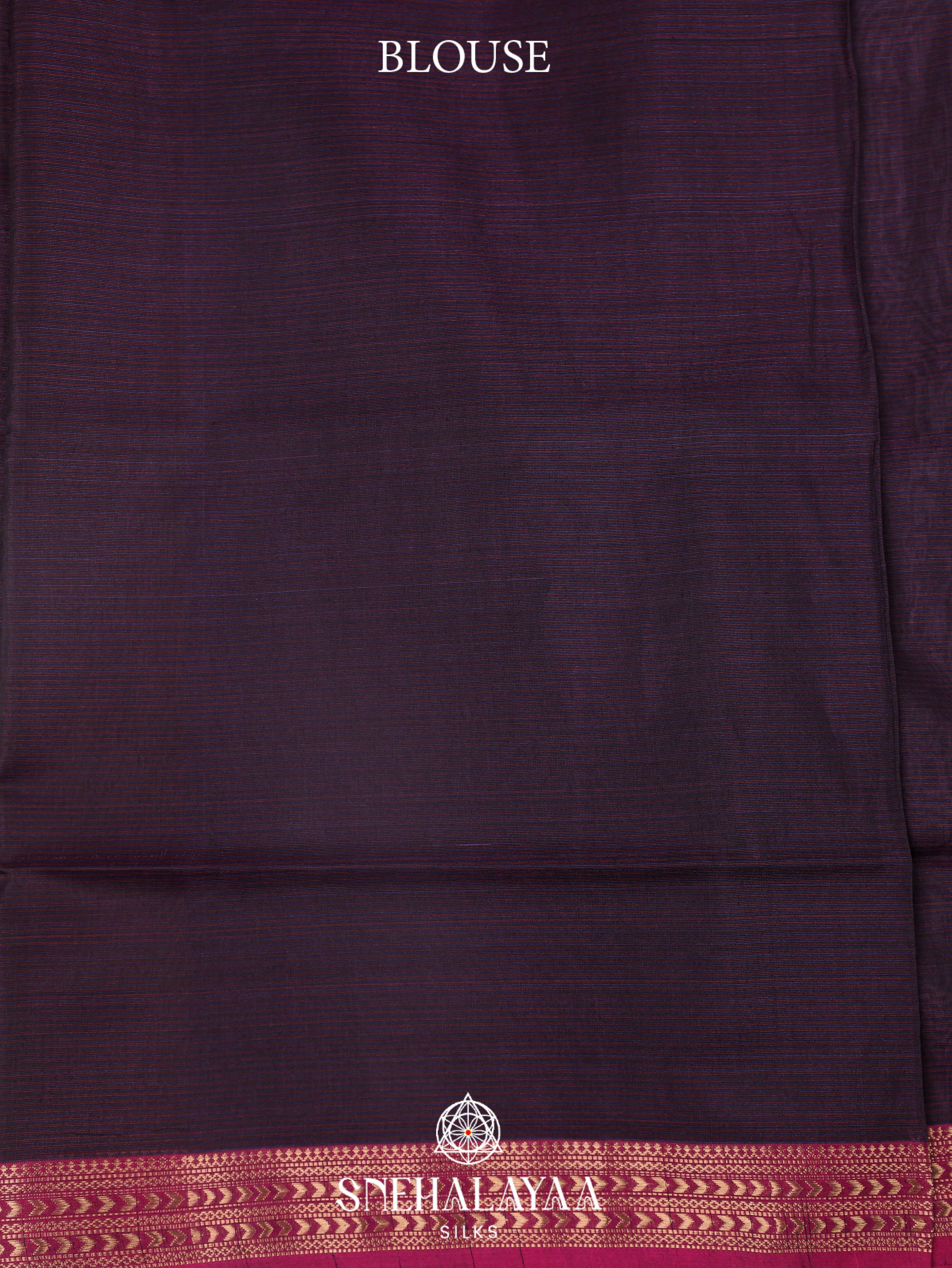 Purple Maheshwari Silk Cotton Saree