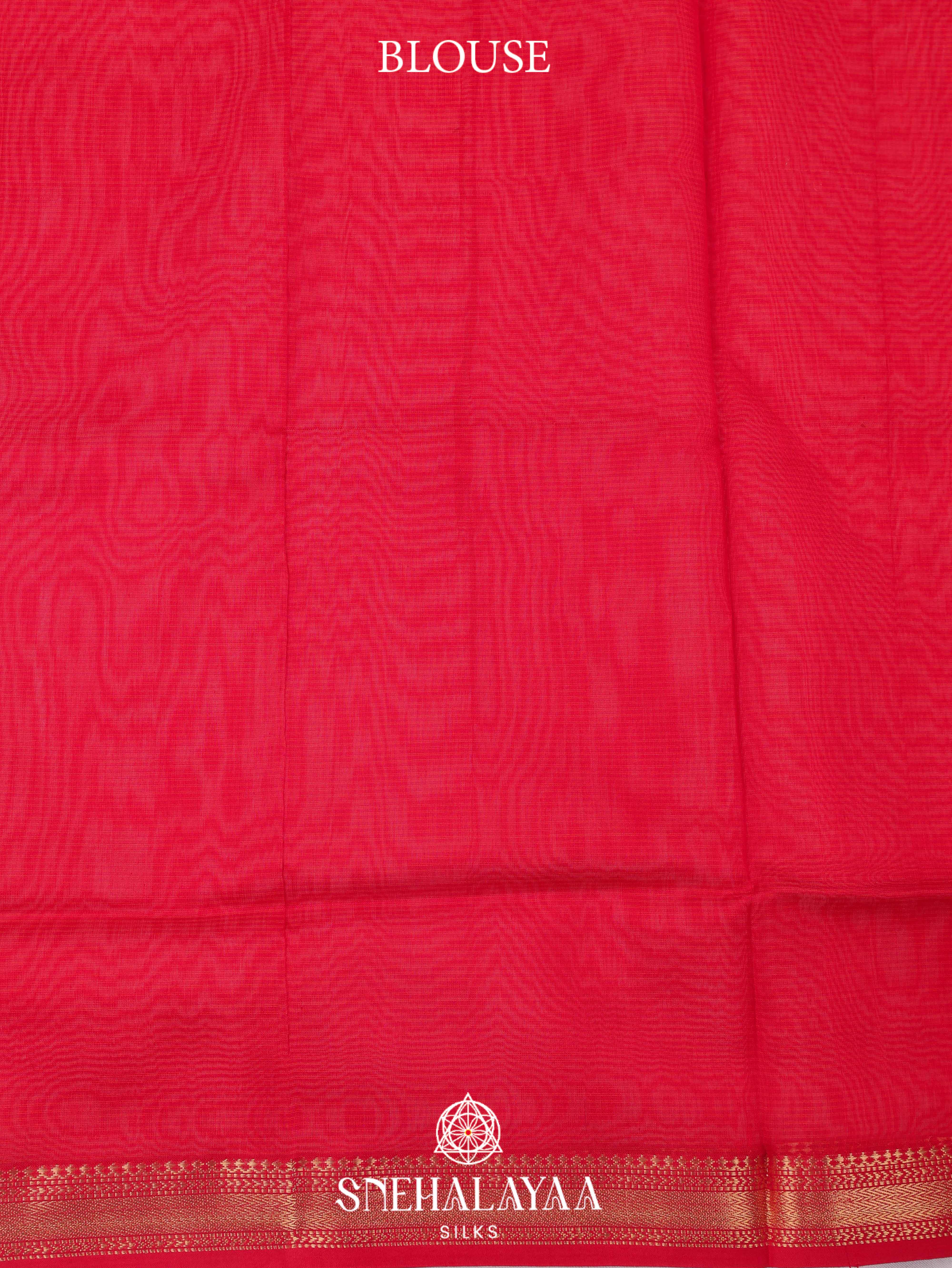 Red Maheshwari Silk Cotton Saree