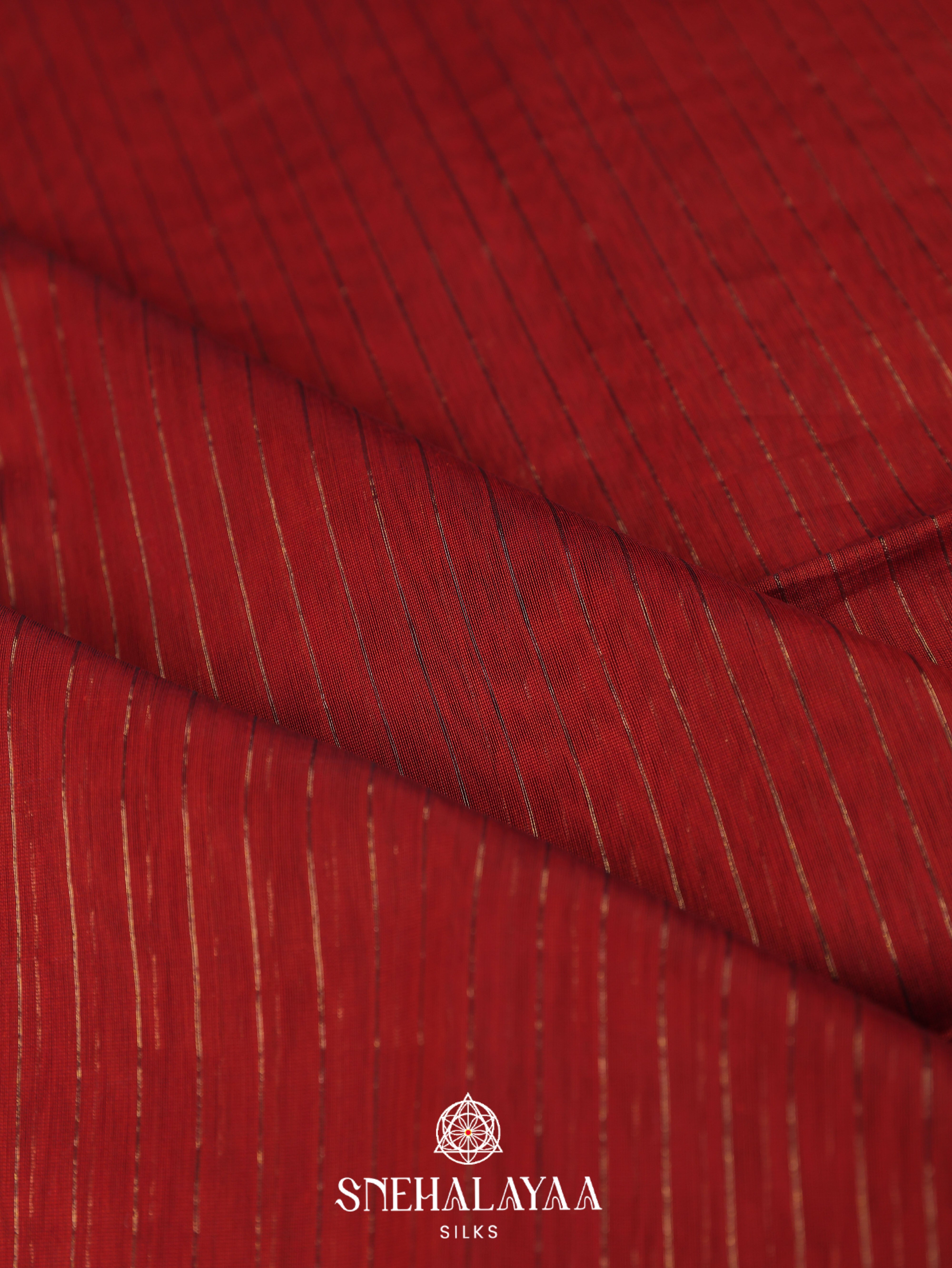 Red Maheshwari Silk Cotton Saree