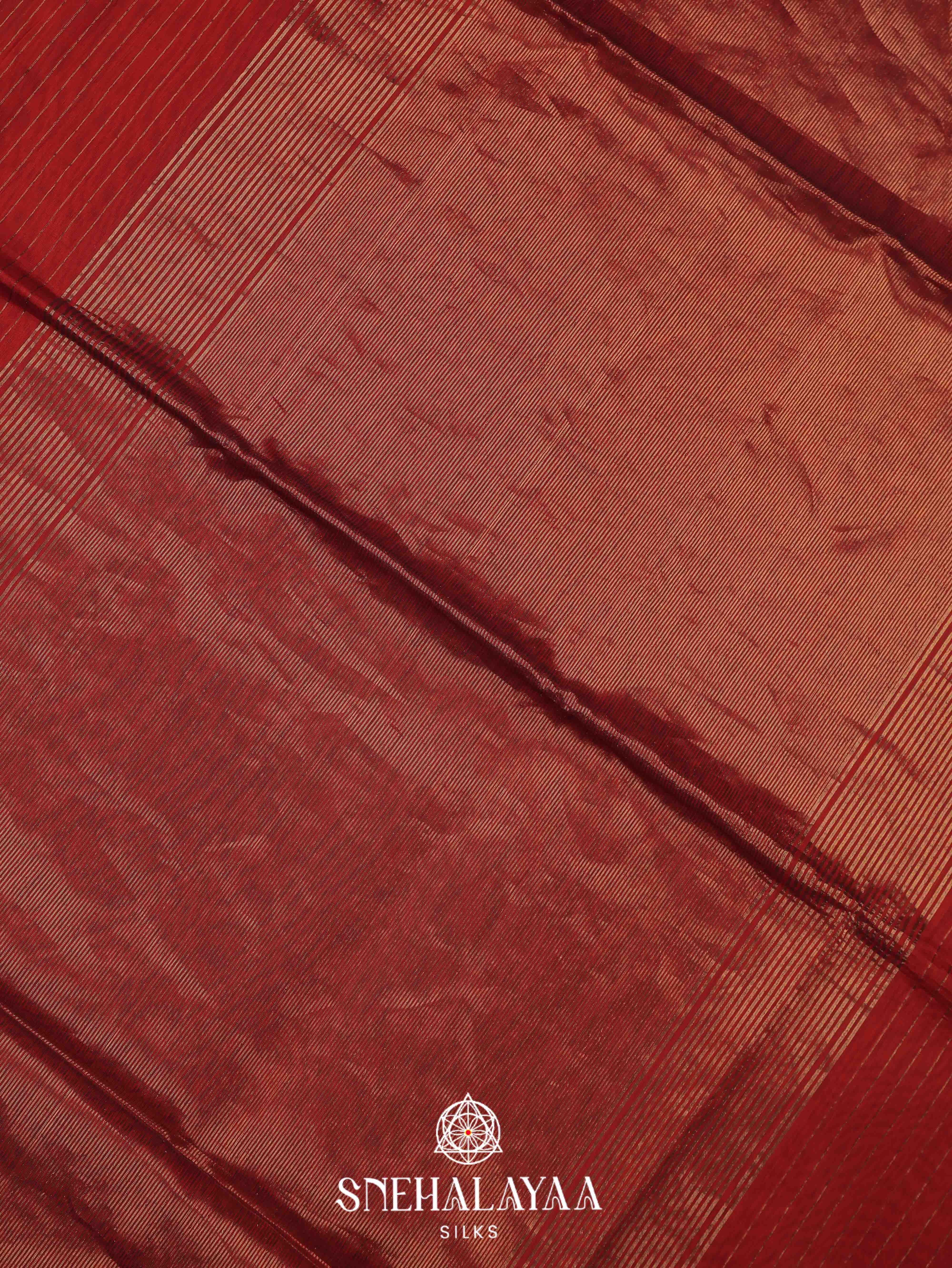 Red Maheshwari Silk Cotton Saree