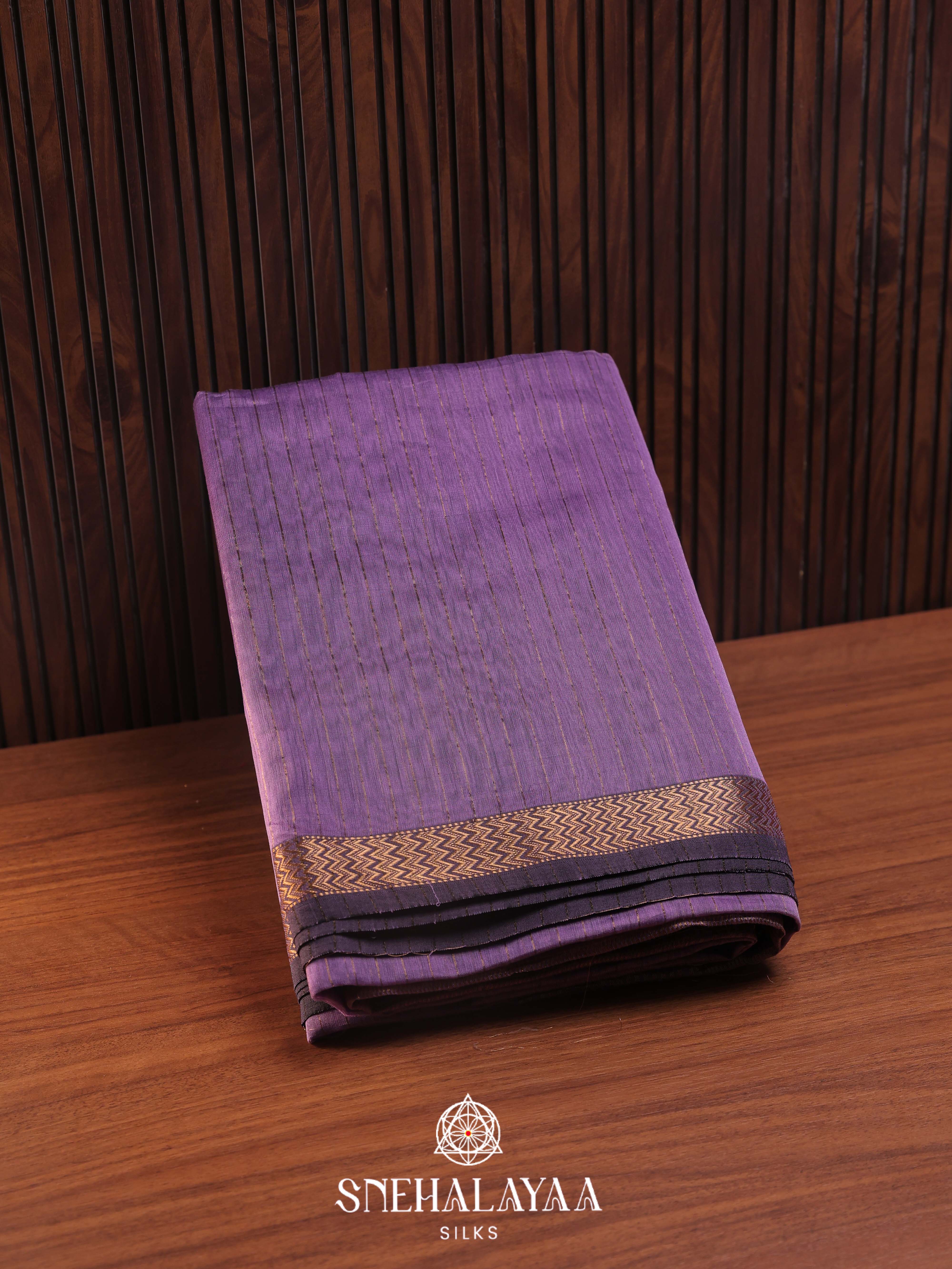 Lavender Maheshwari Silk Cotton Saree