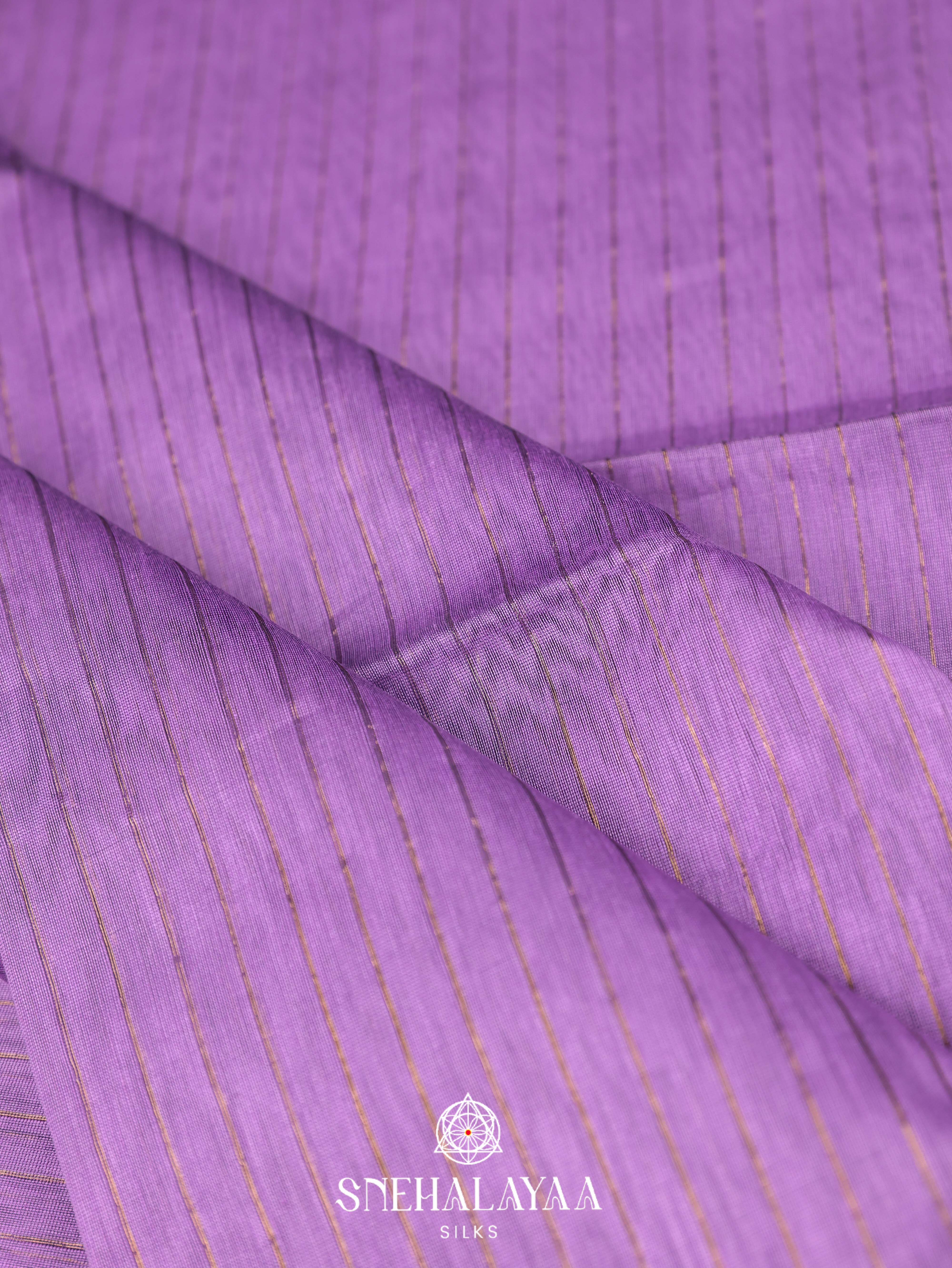Lavender Maheshwari Silk Cotton Saree