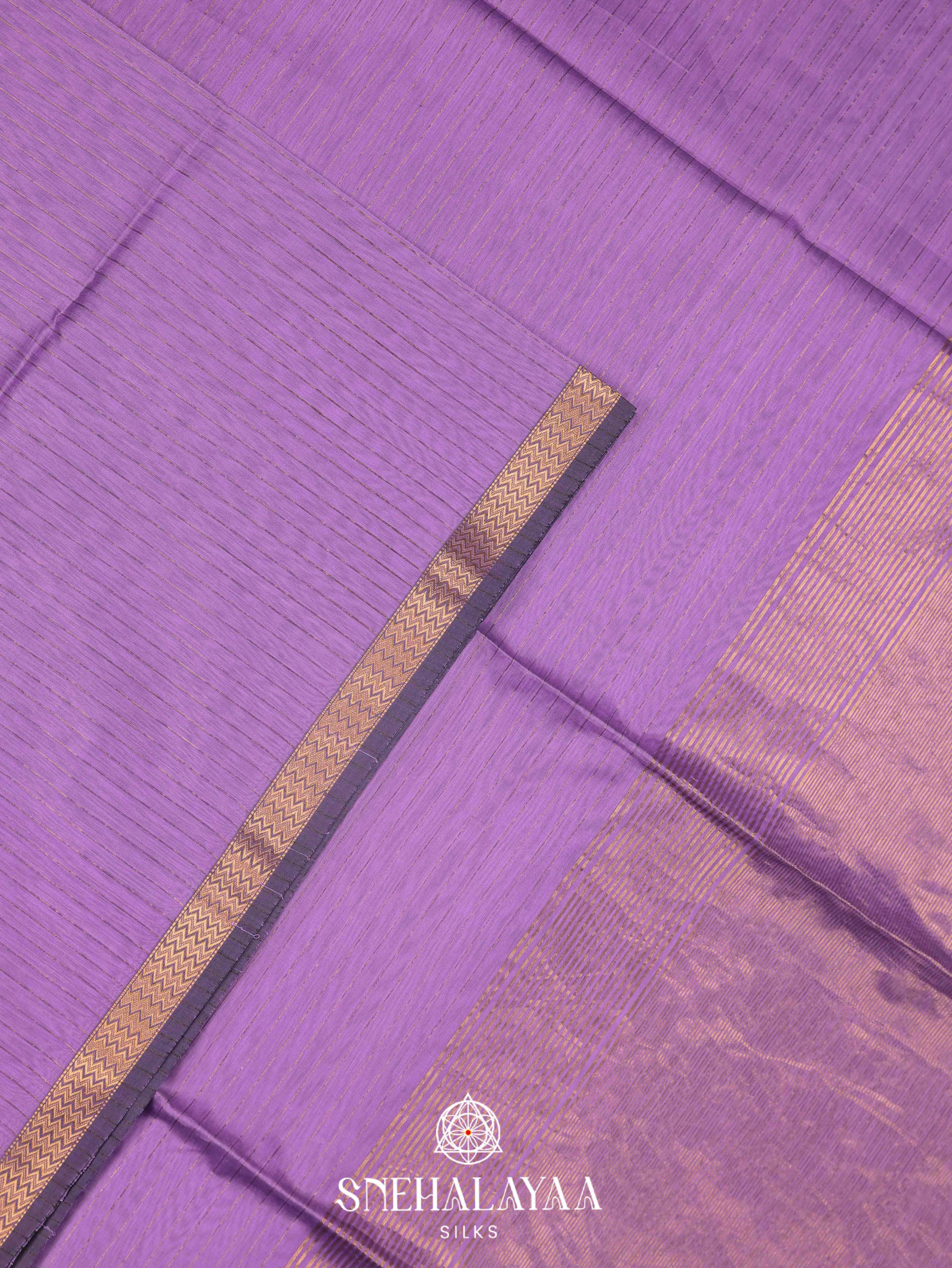 Lavender Maheshwari Silk Cotton Saree