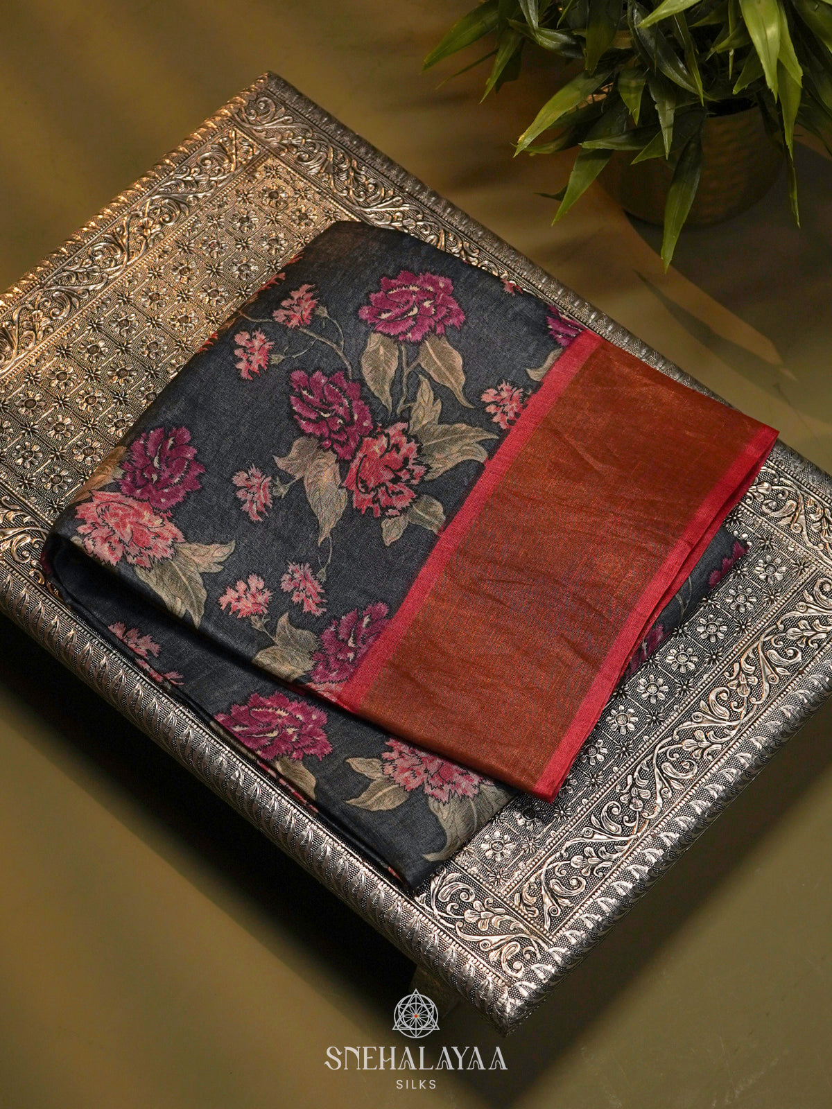 Grey Tussar Saree