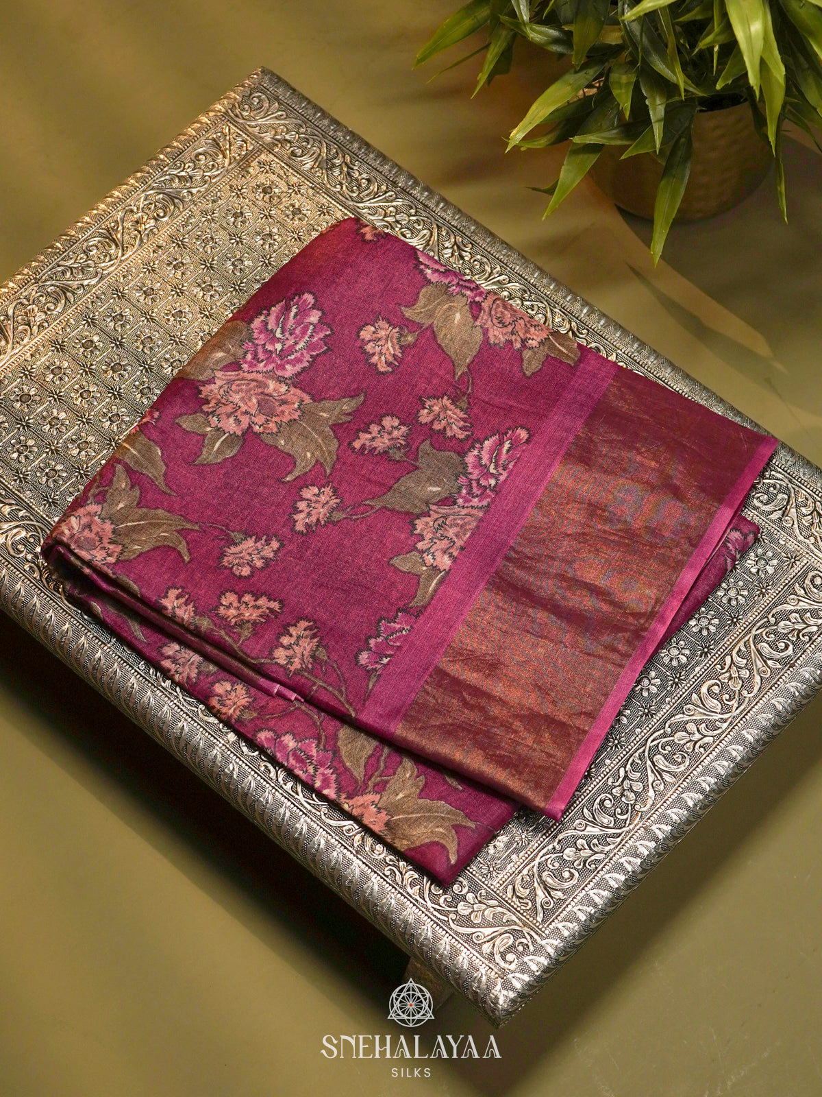 Pink Tussar Saree