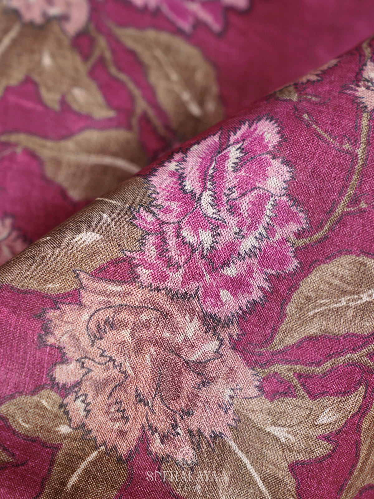 Pink Tussar Saree