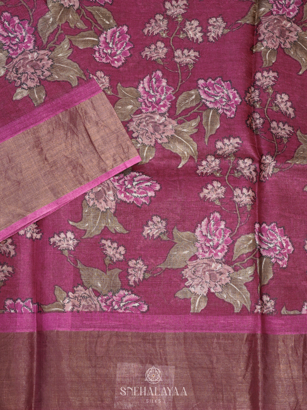 Pink Tussar Saree