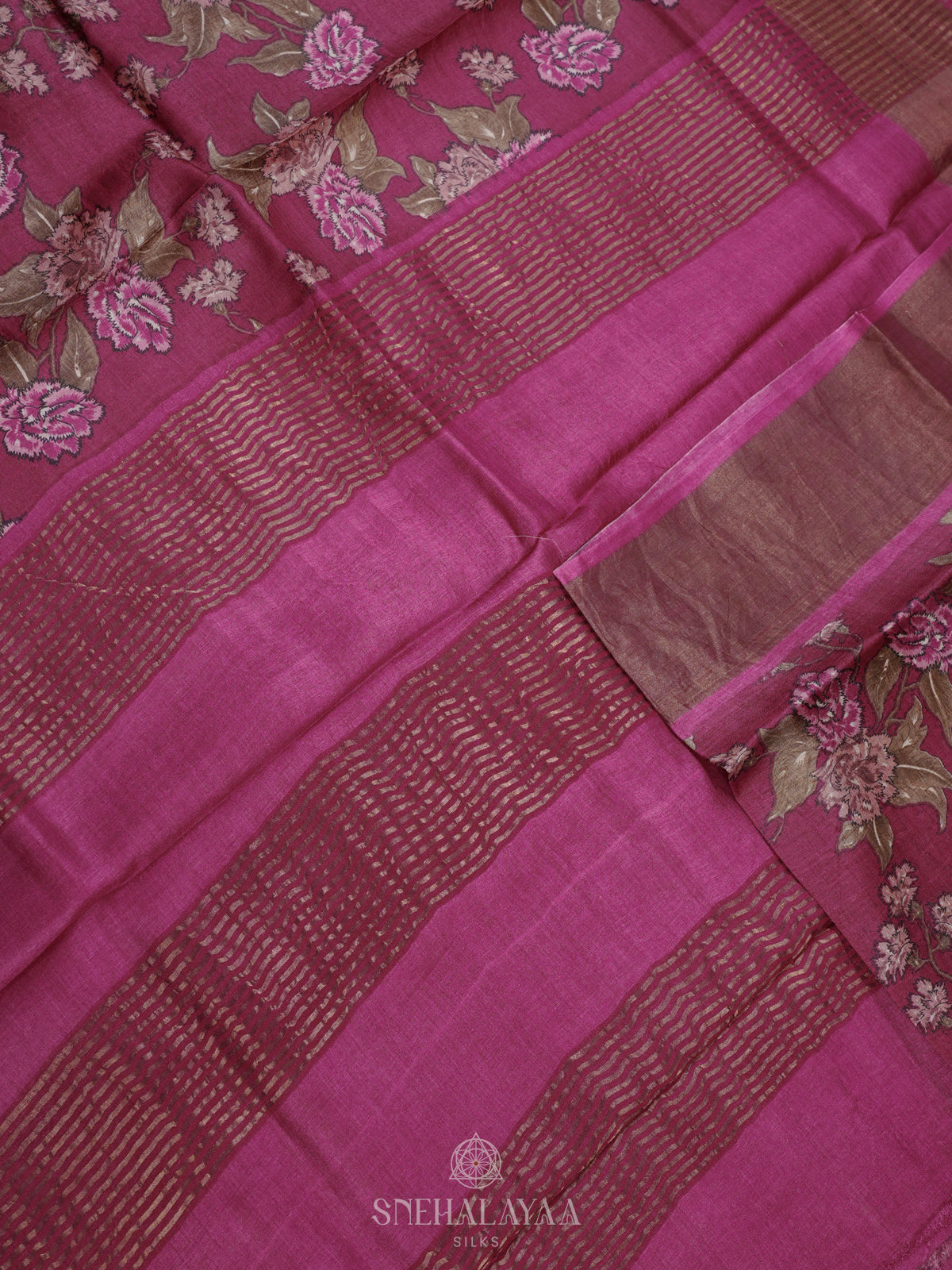 Pink Tussar Saree
