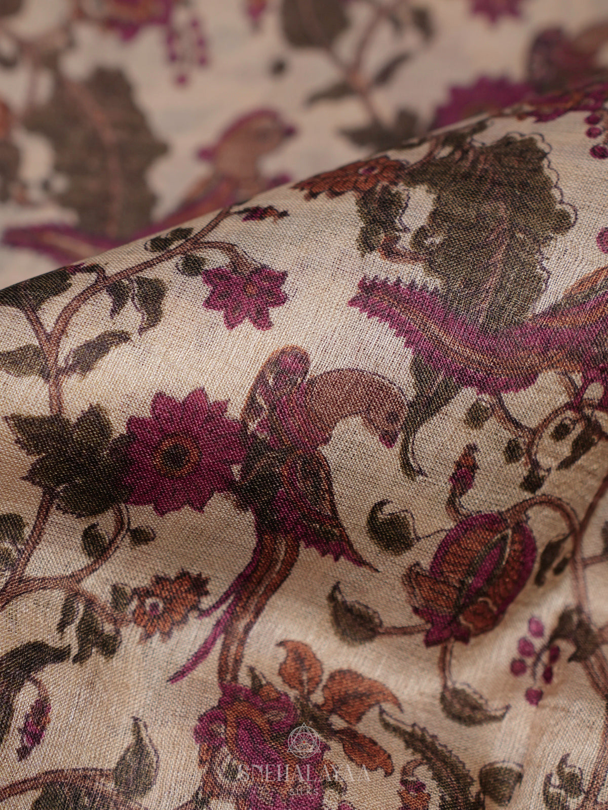 Beige Tussar Saree