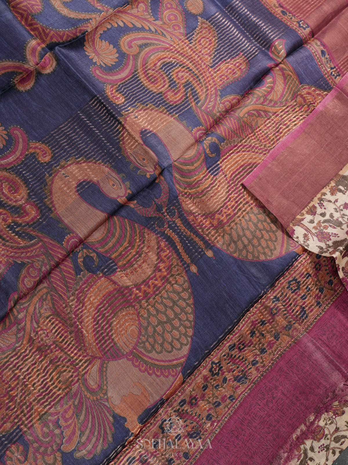 Beige Tussar Saree