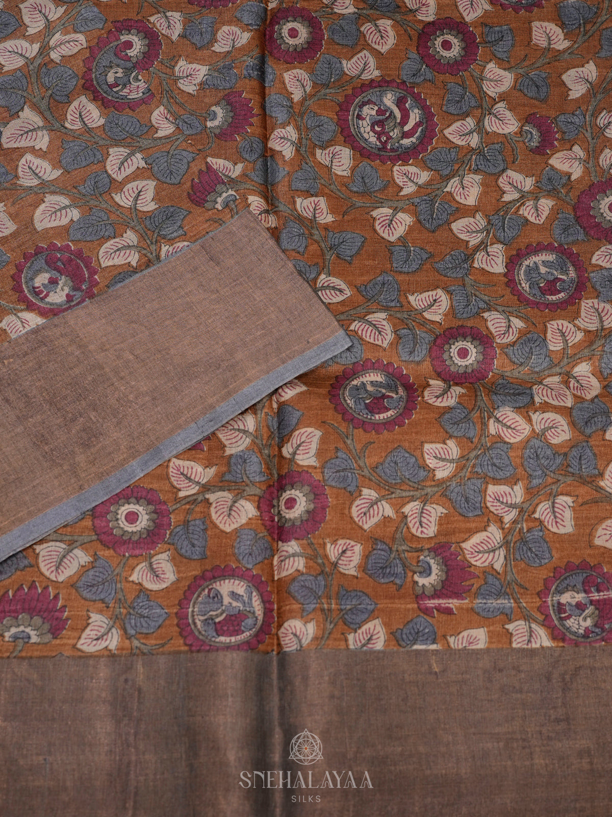 Brown Tussar Saree