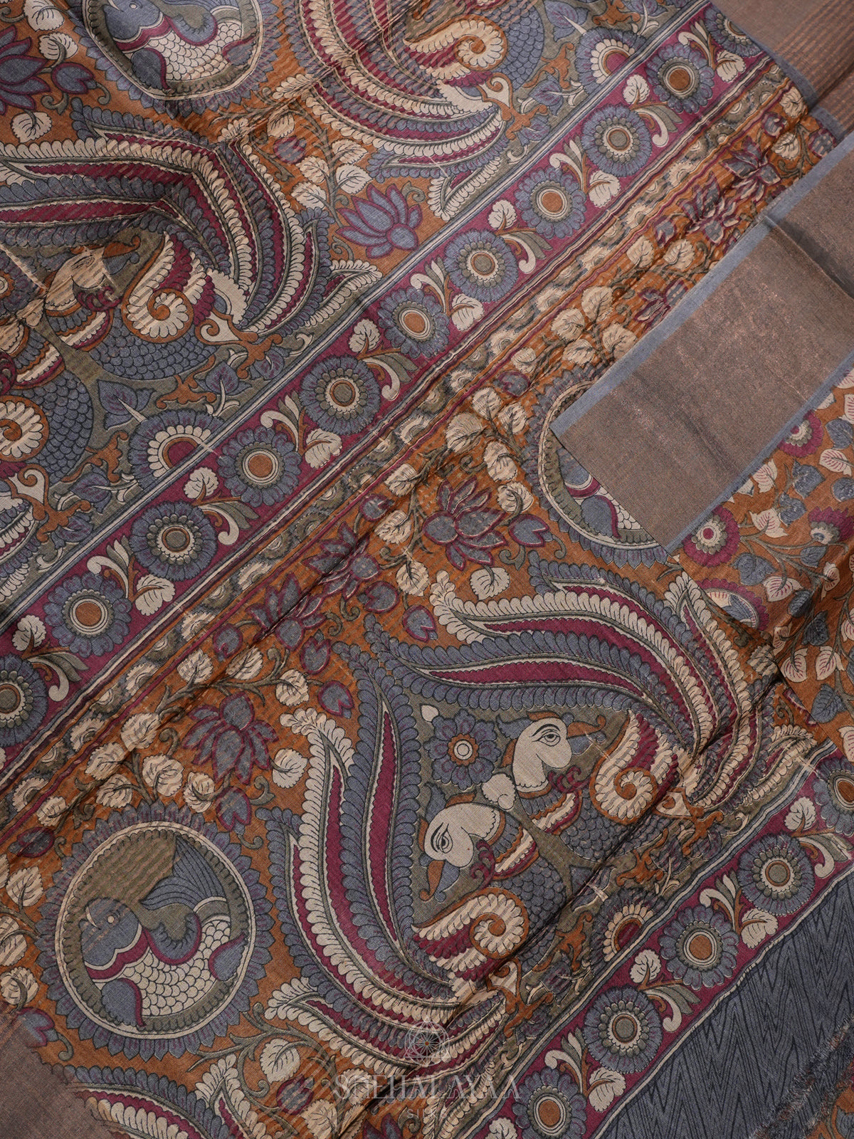 Brown Tussar Saree
