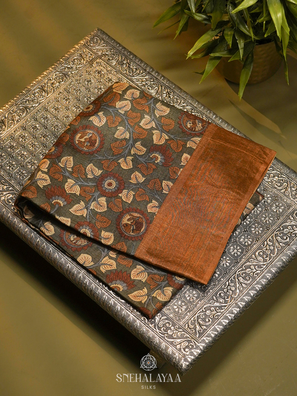 Brown Tussar Saree
