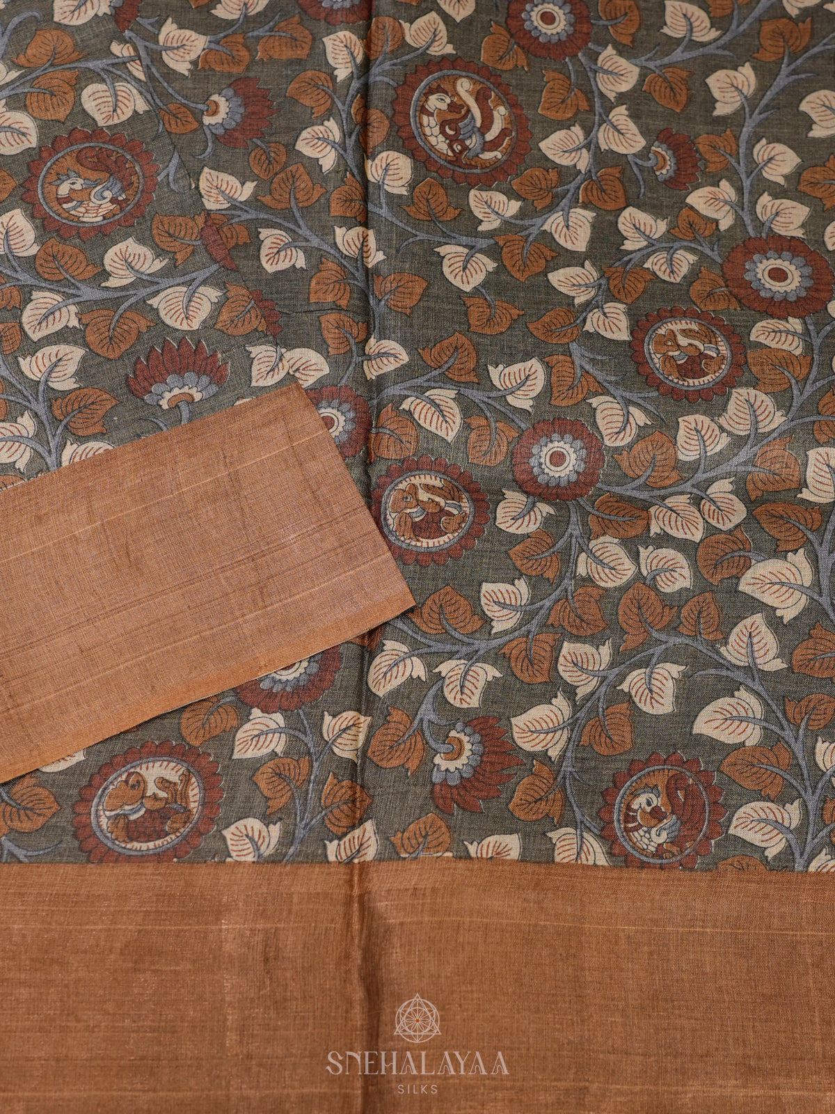 Brown Tussar Saree