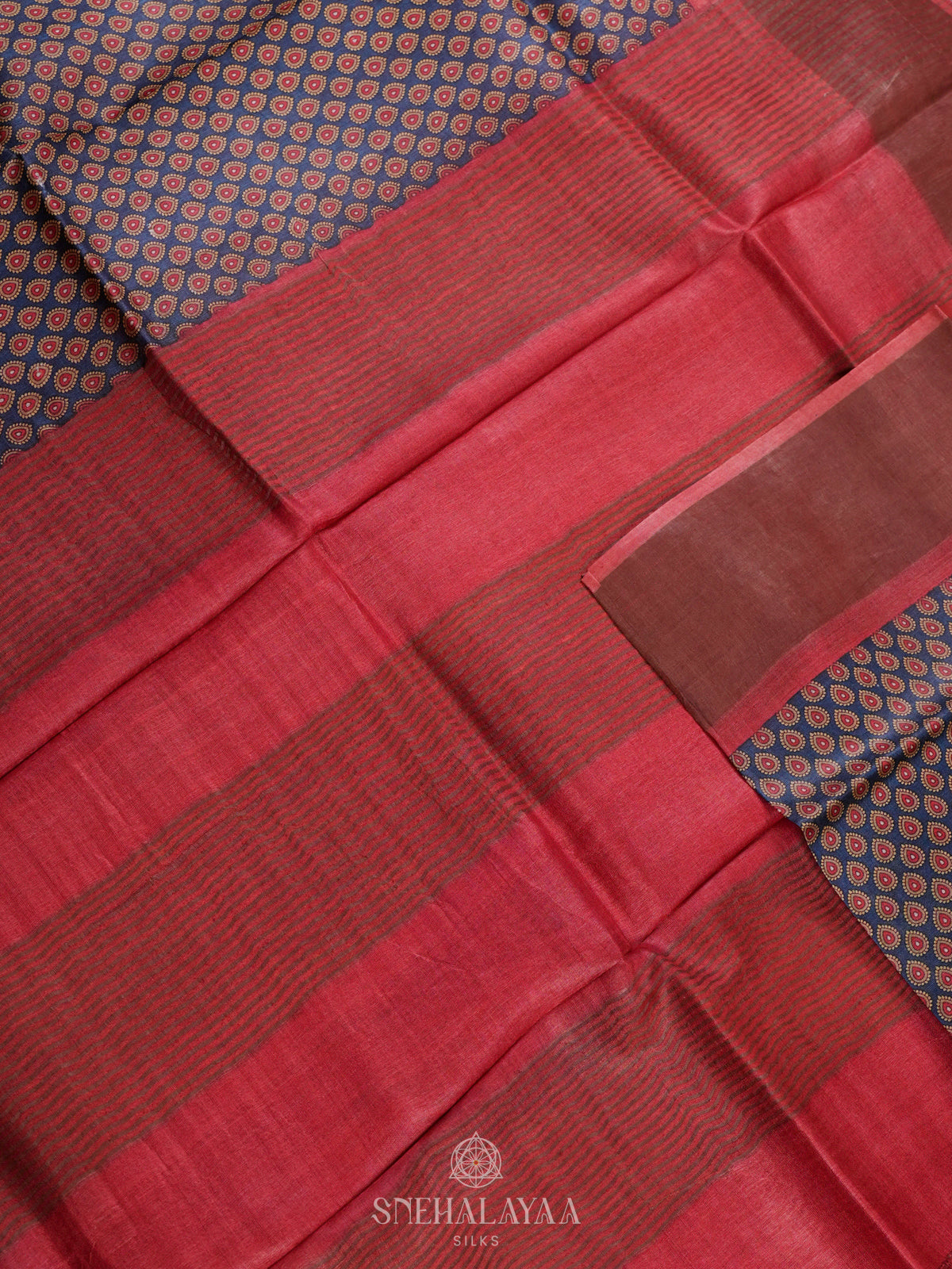 Blue Tussar Saree