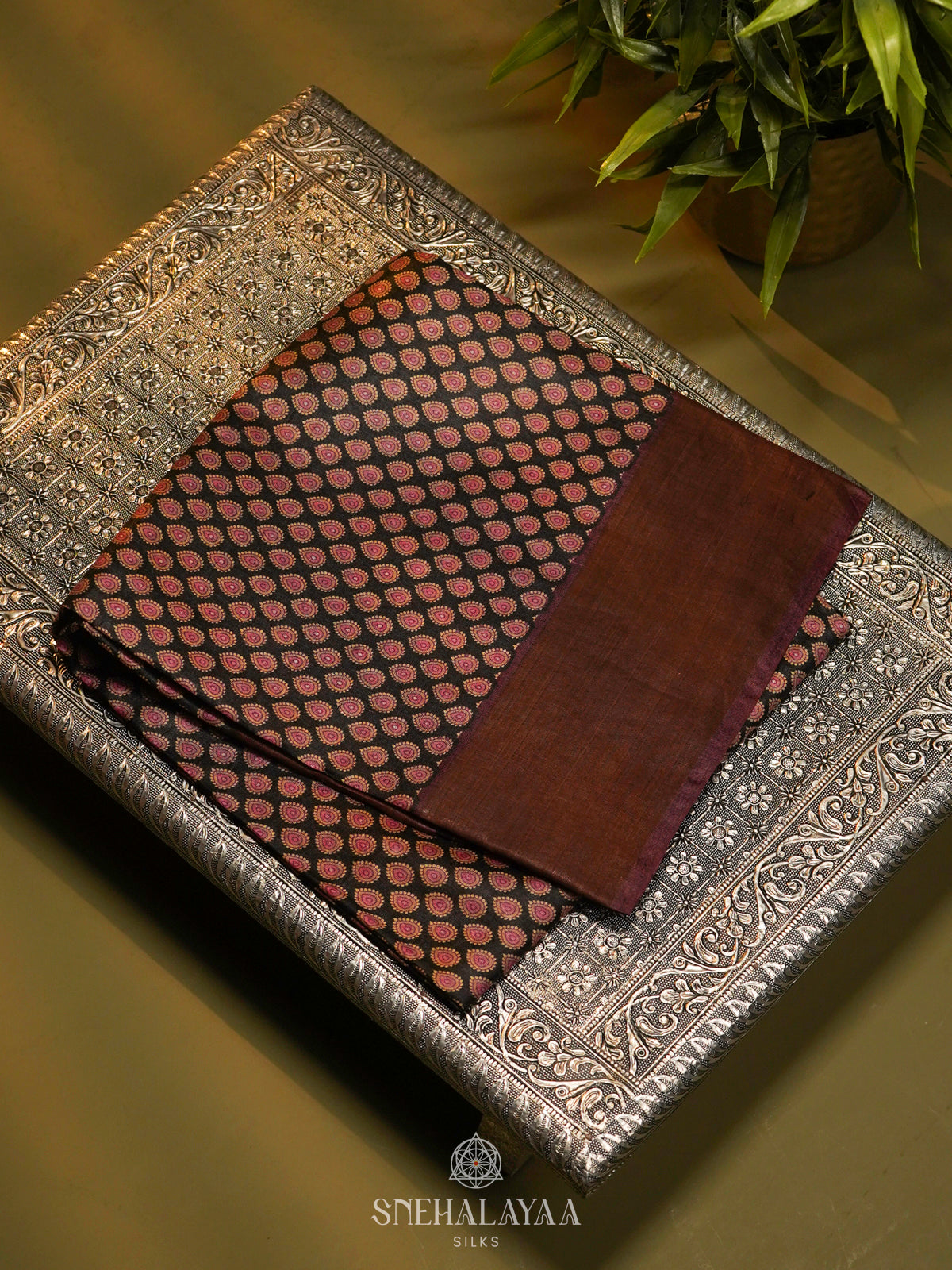 Black Tussar Saree