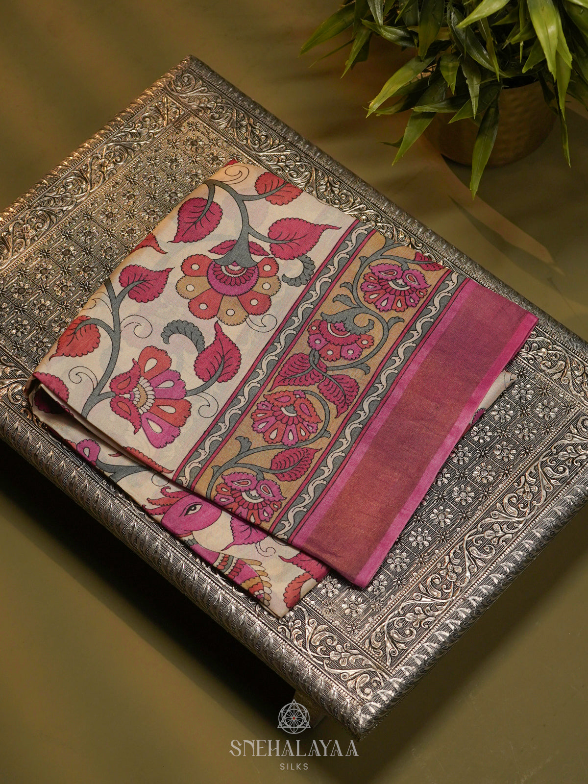 Off White Tussar Saree