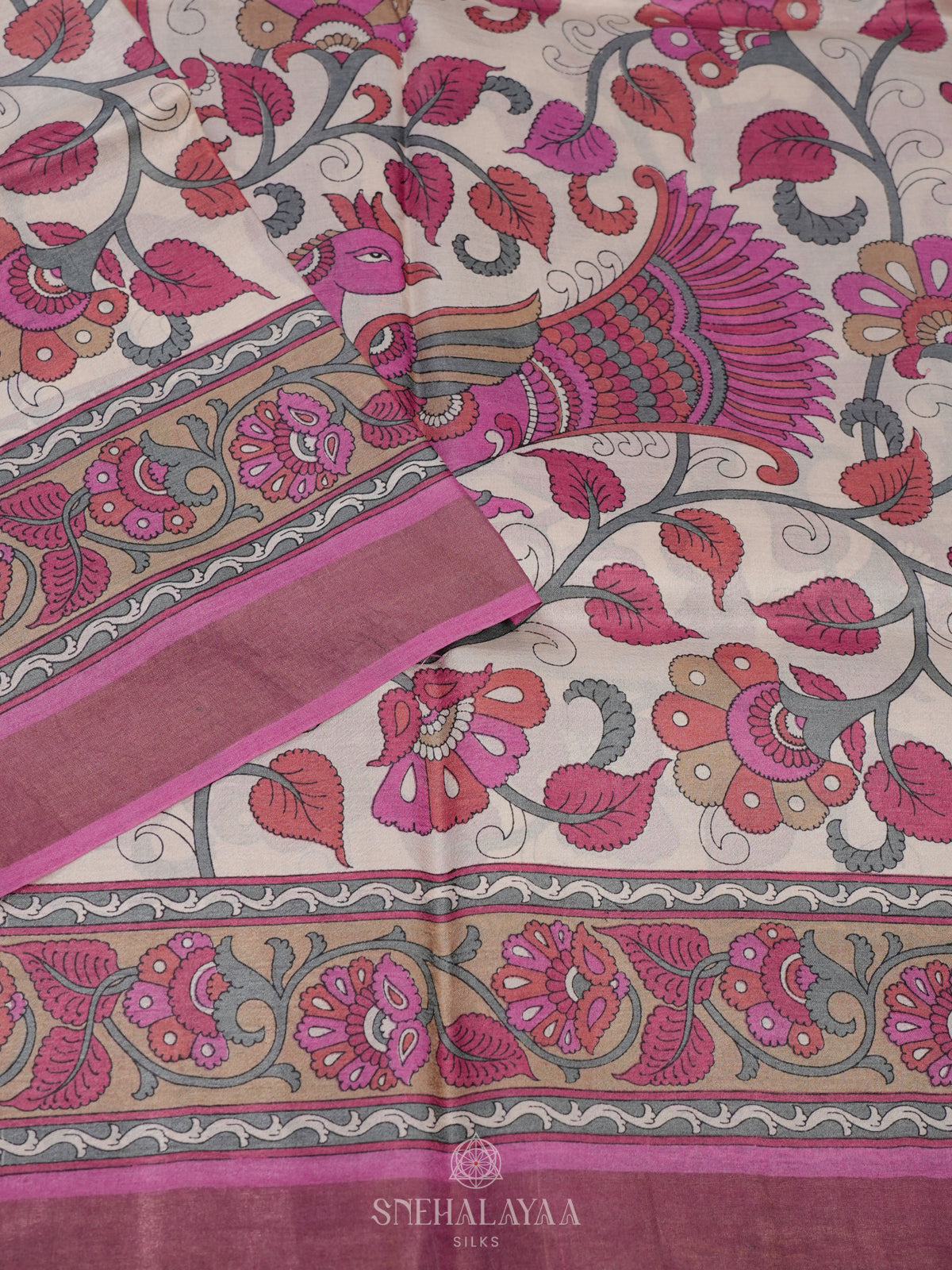 Off White Tussar Saree
