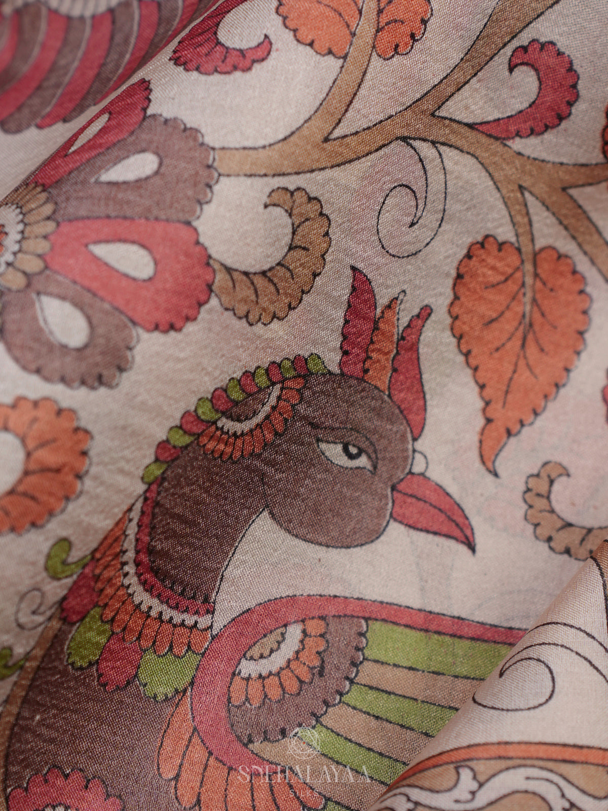 Beige Tussar Saree