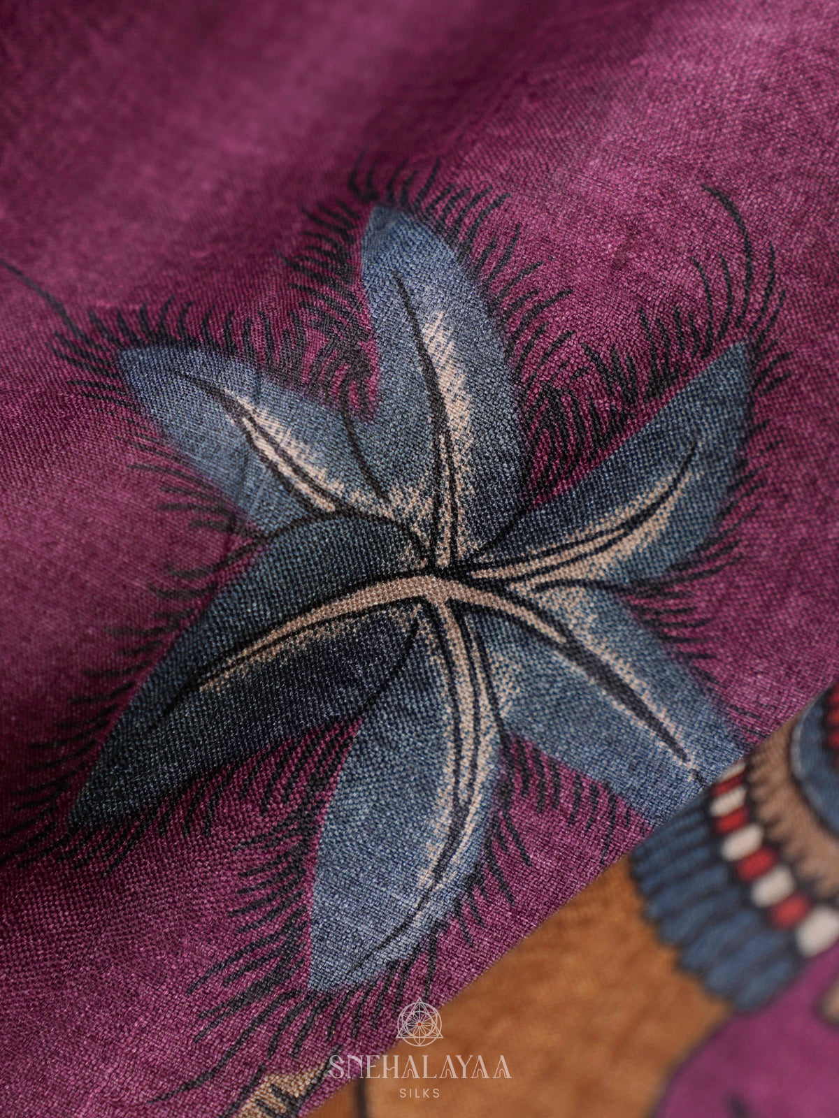 Magenta Tussar Saree