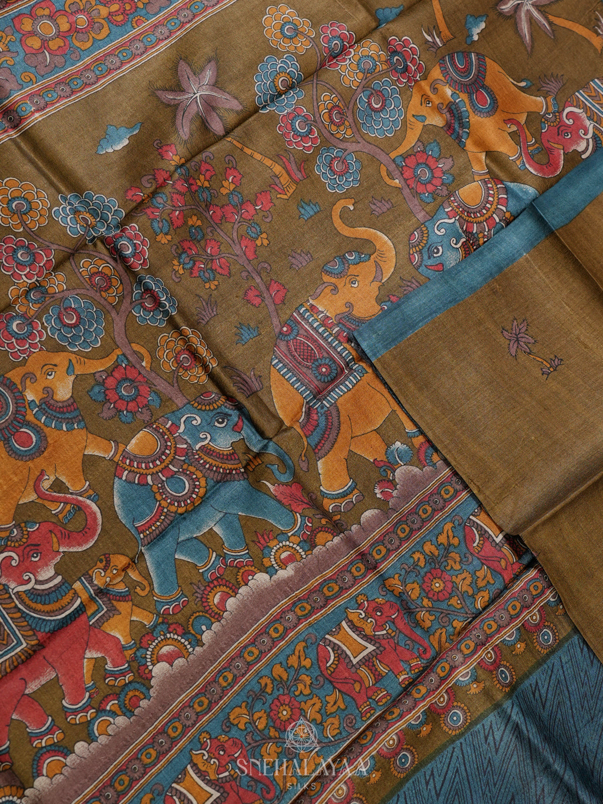 Brown Tussar Saree