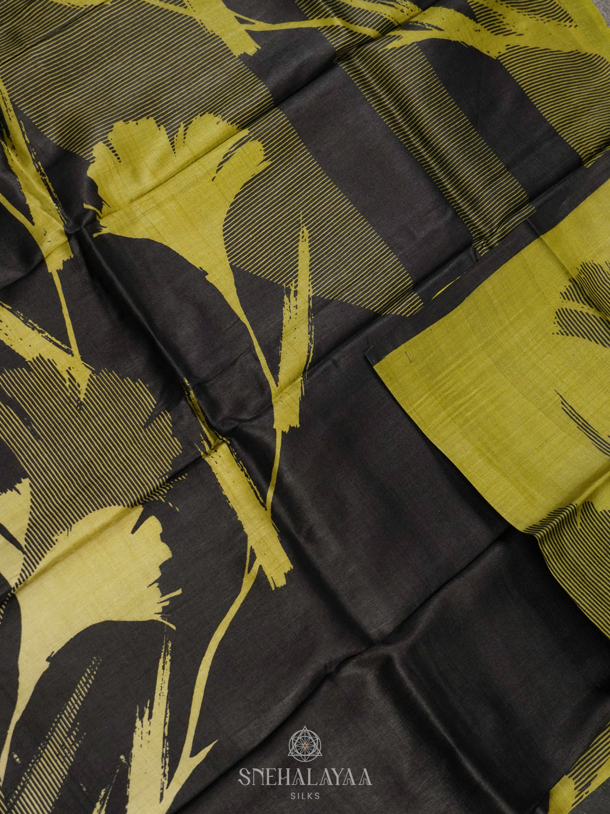 Pale Green Tussar Saree