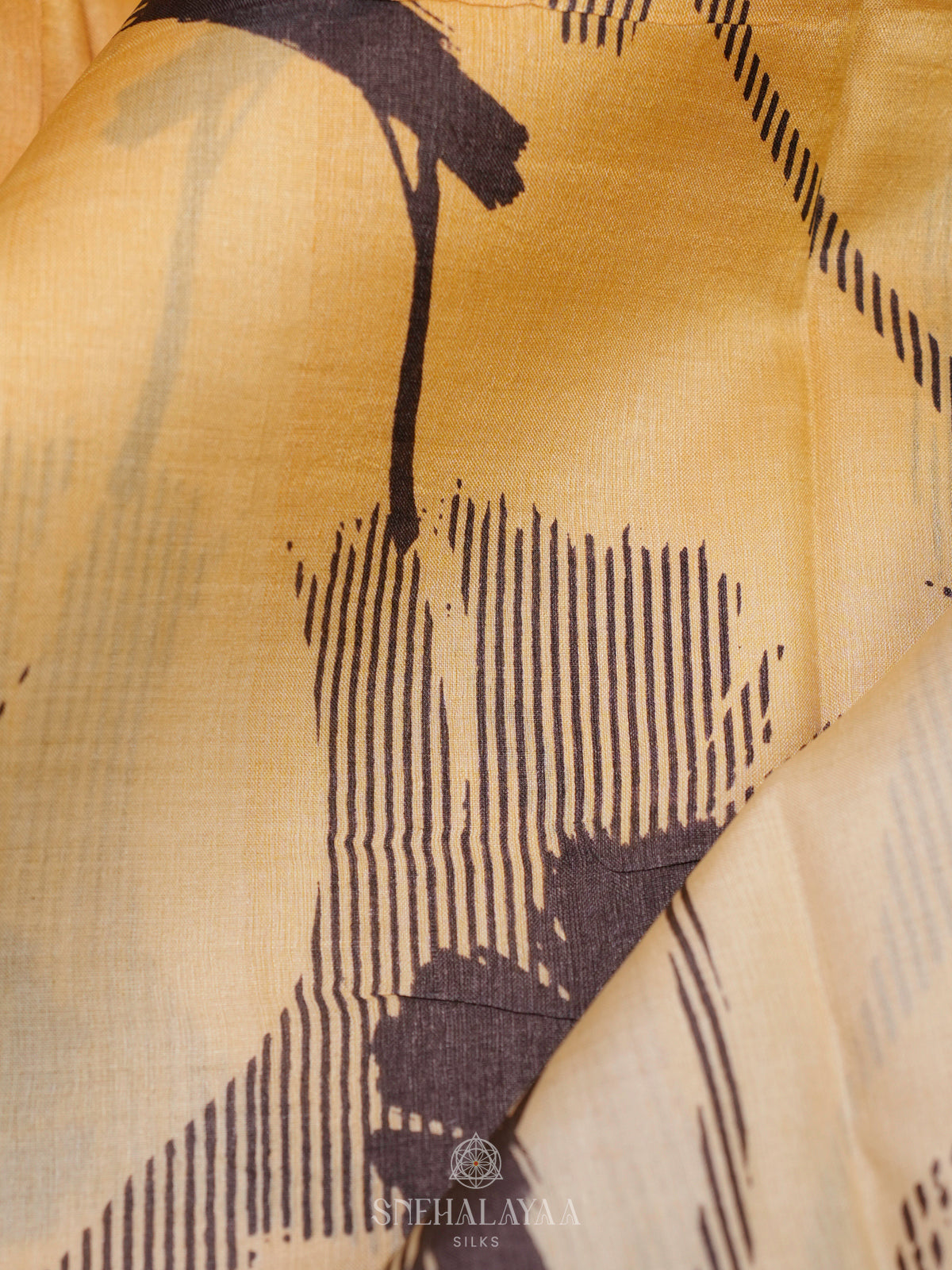 Pale Yellow Tussar Saree