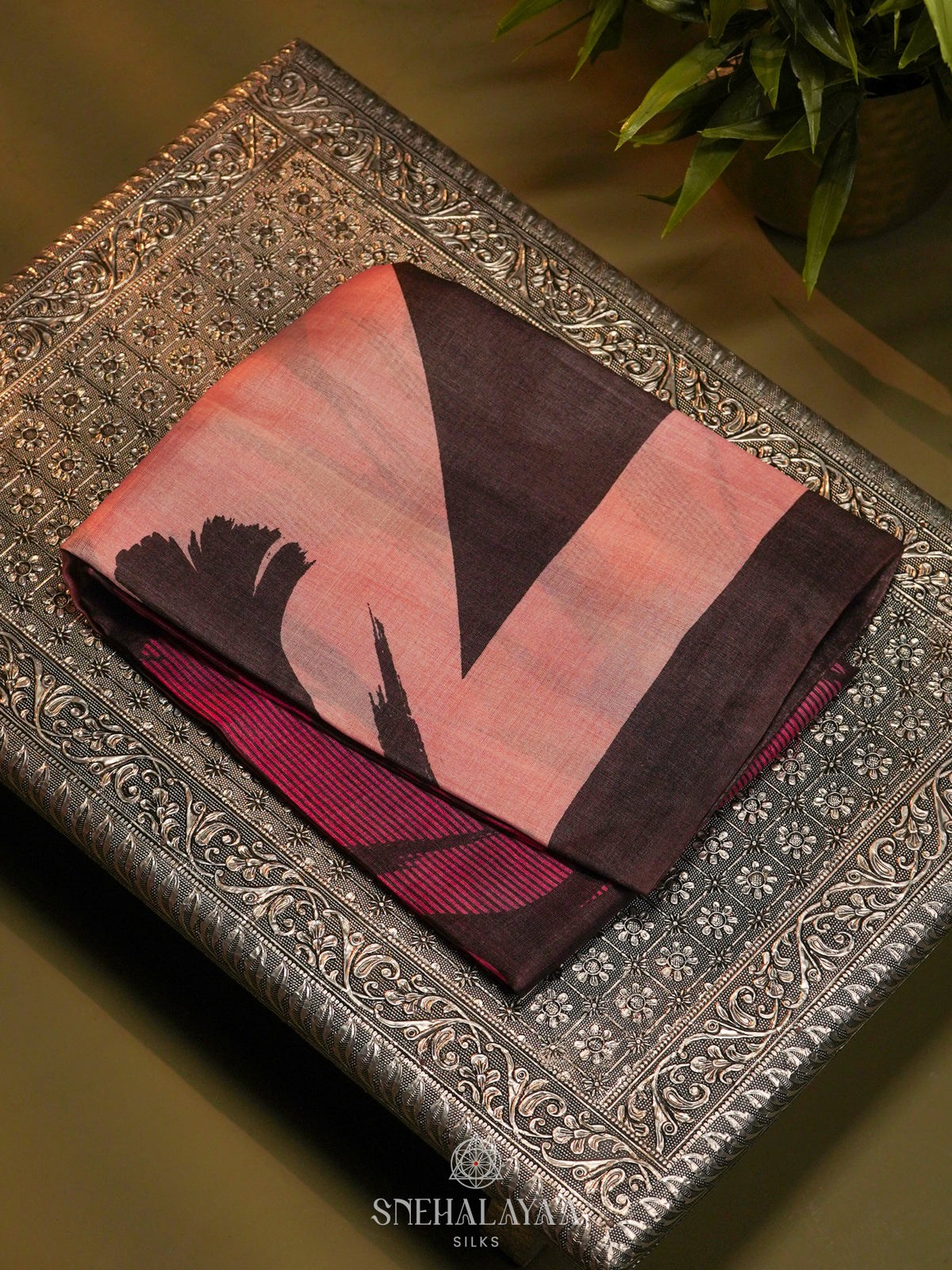 Pink Tussar Saree