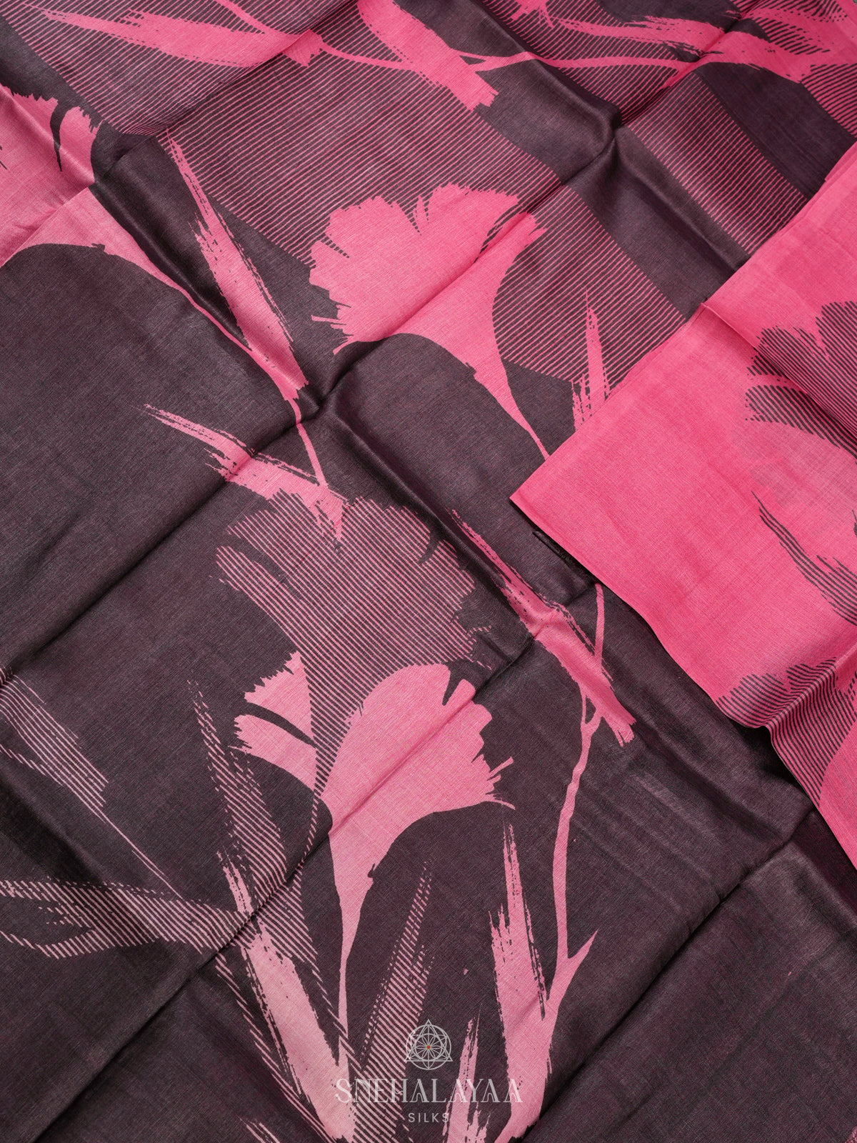 Pink Tussar Saree