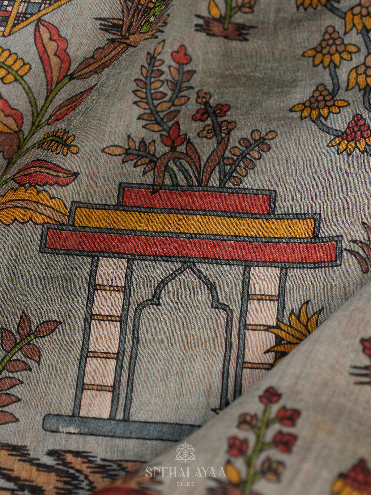 Grey Tussar Saree