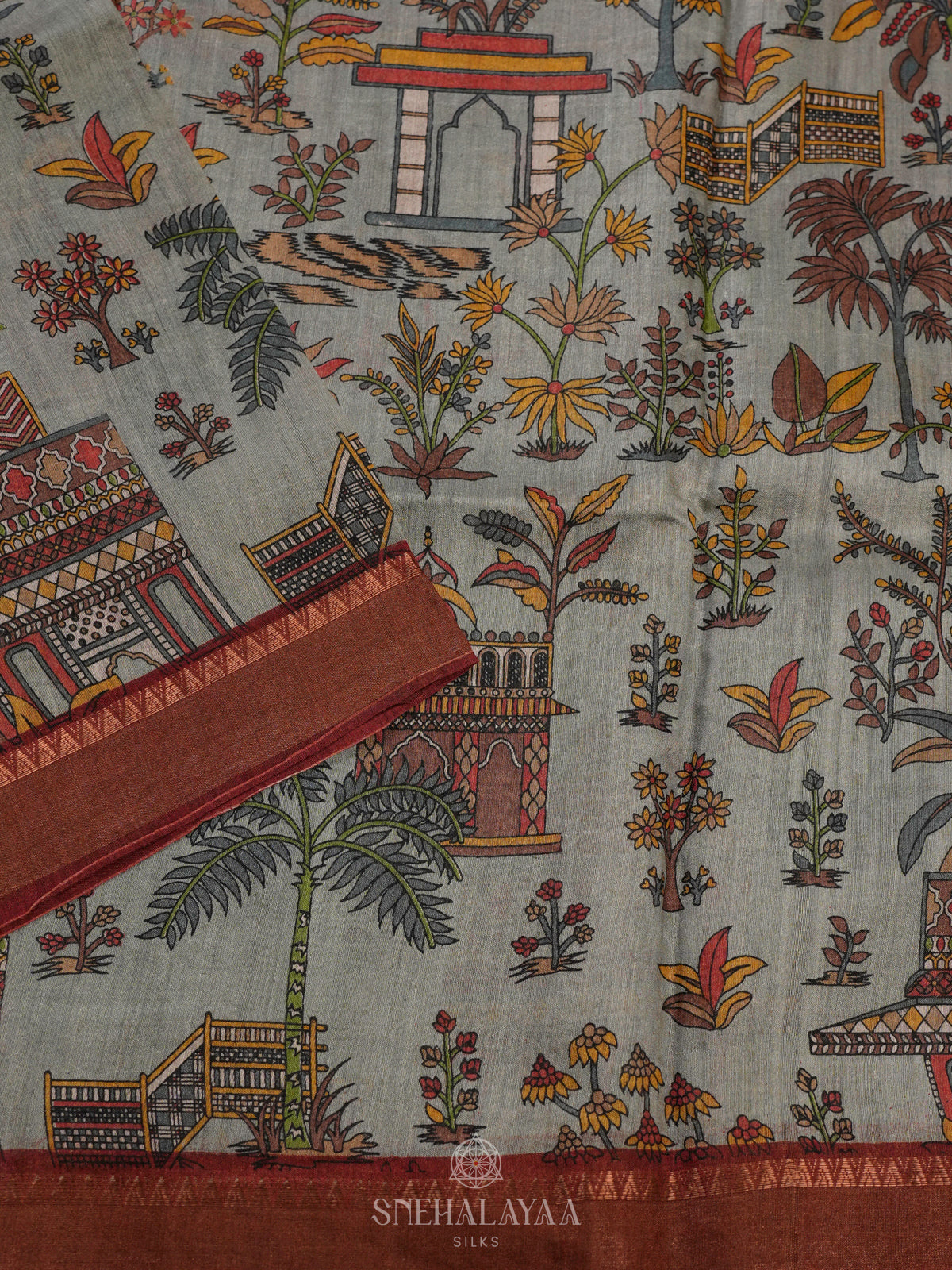 Grey Tussar Saree