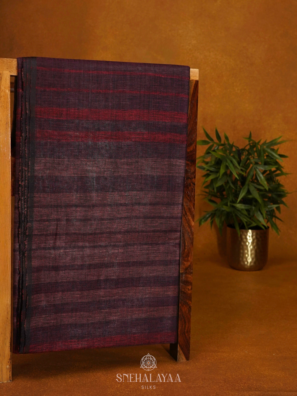 Brown Linen Saree