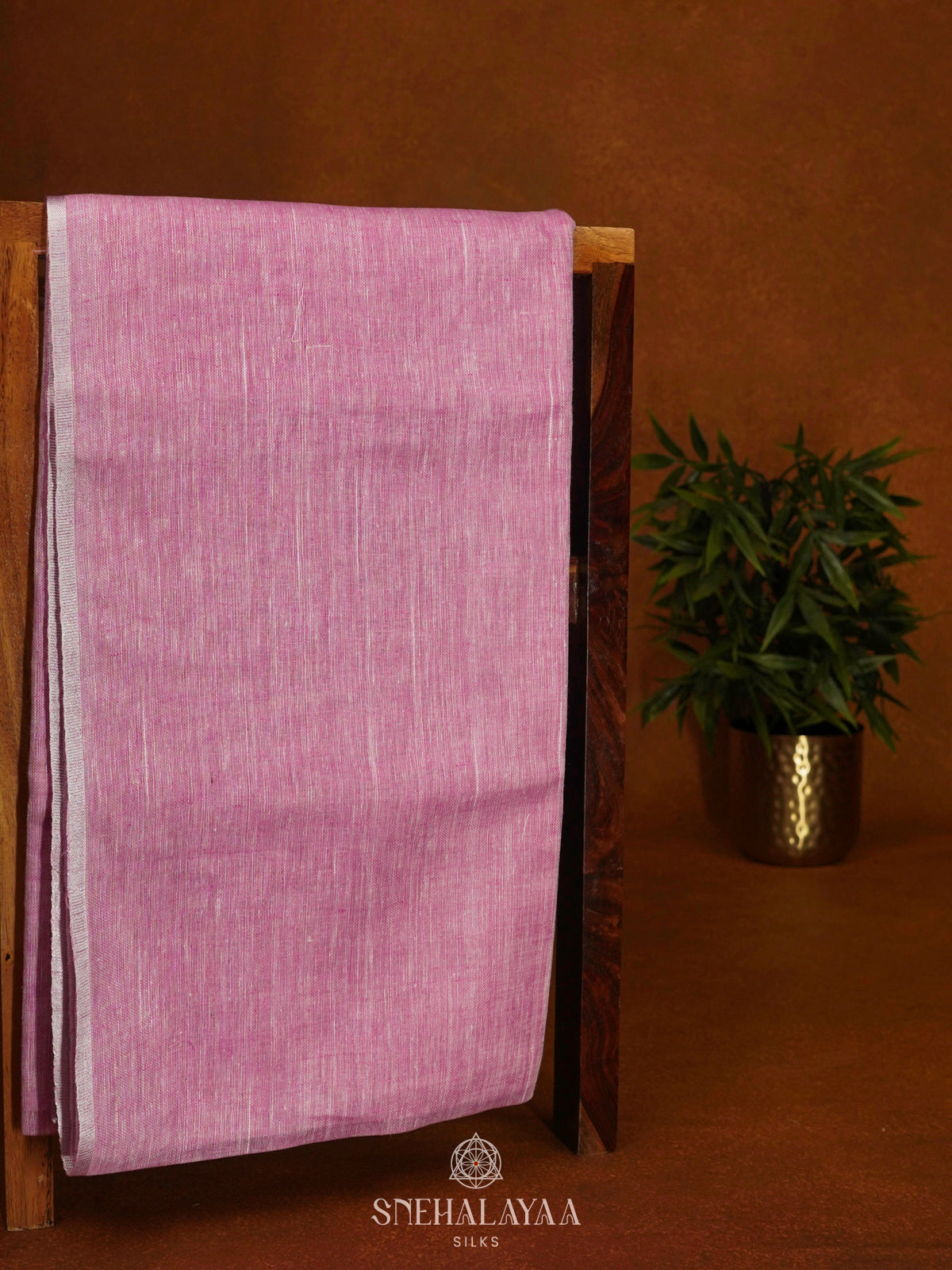 Pink Linen Saree