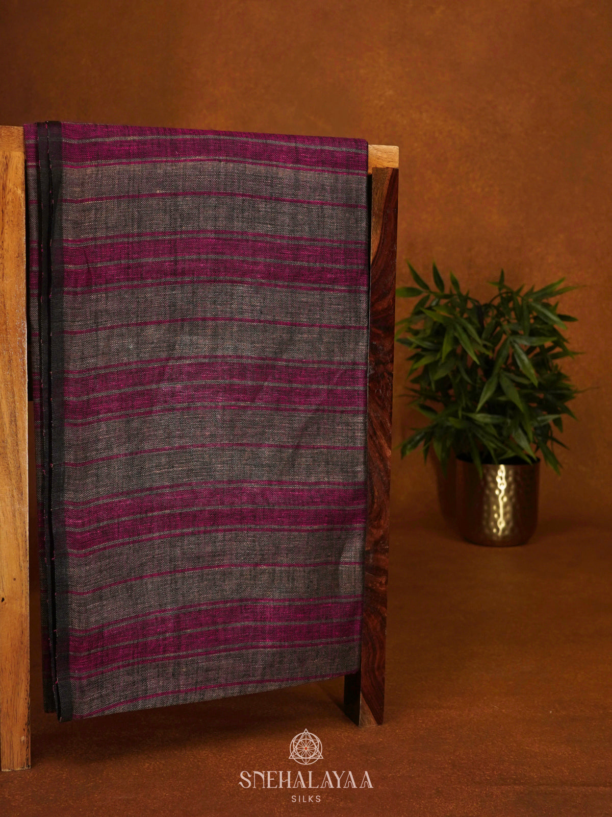 Grey Linen Saree