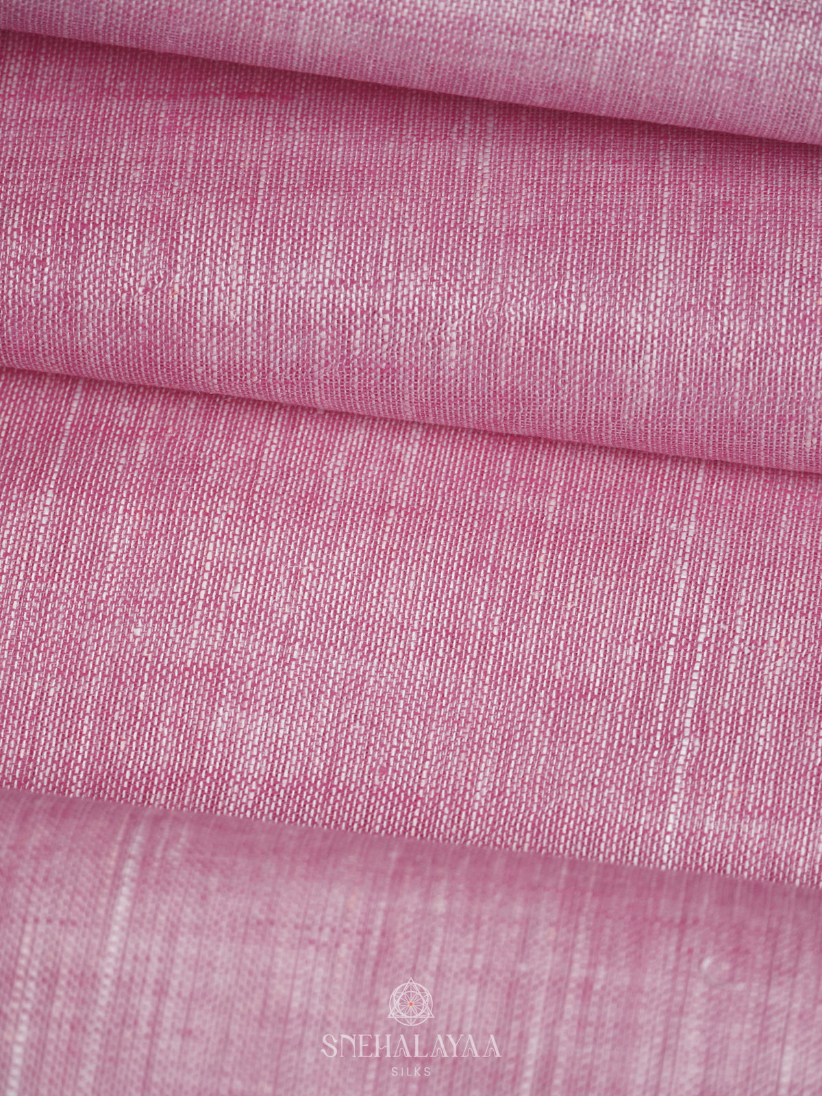 Pink Linen Saree