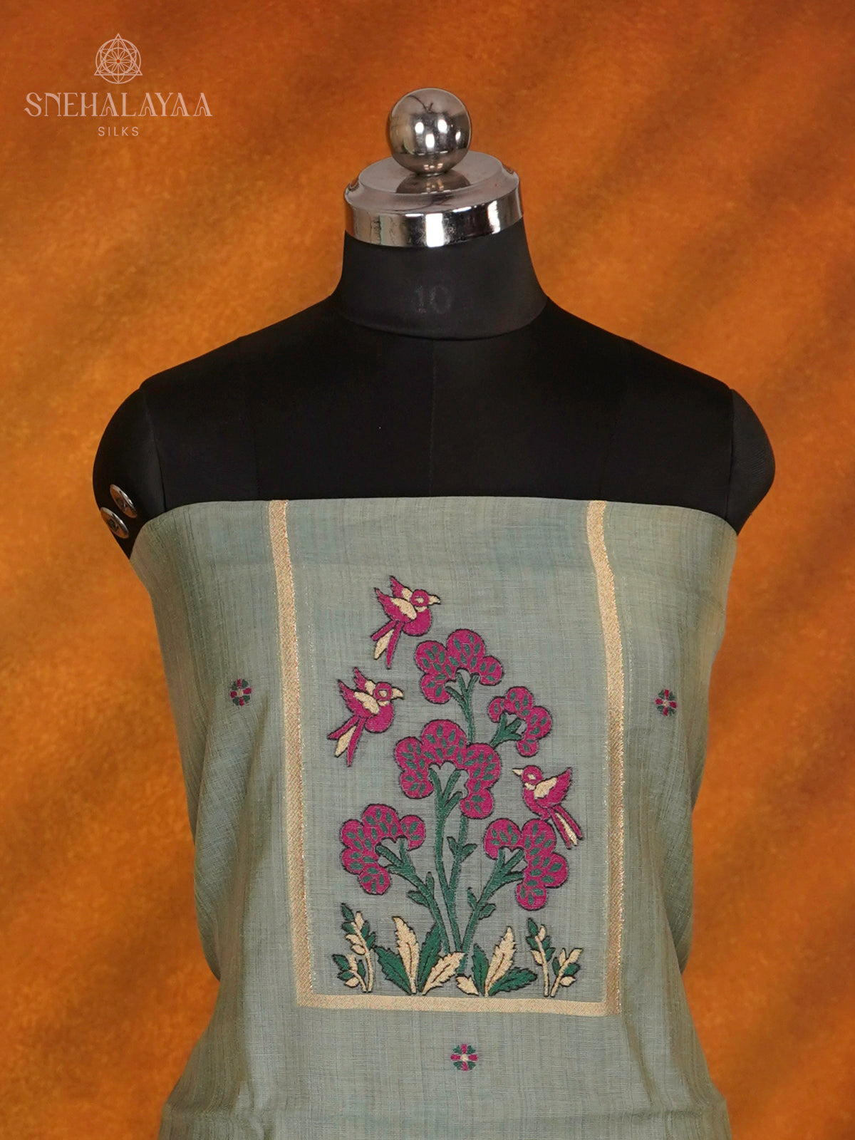 Teal Green Munga Cotton 3-Piece Salwar Suit Material
