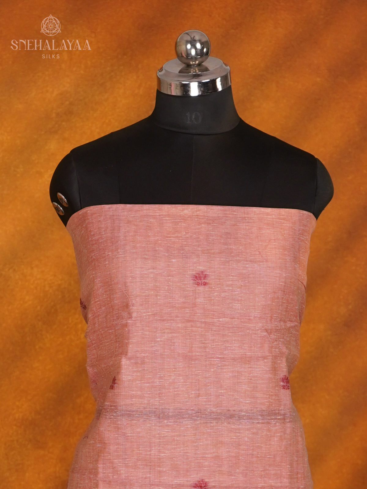 Peach Munga Cotton 3-Piece Salwar Suit Material