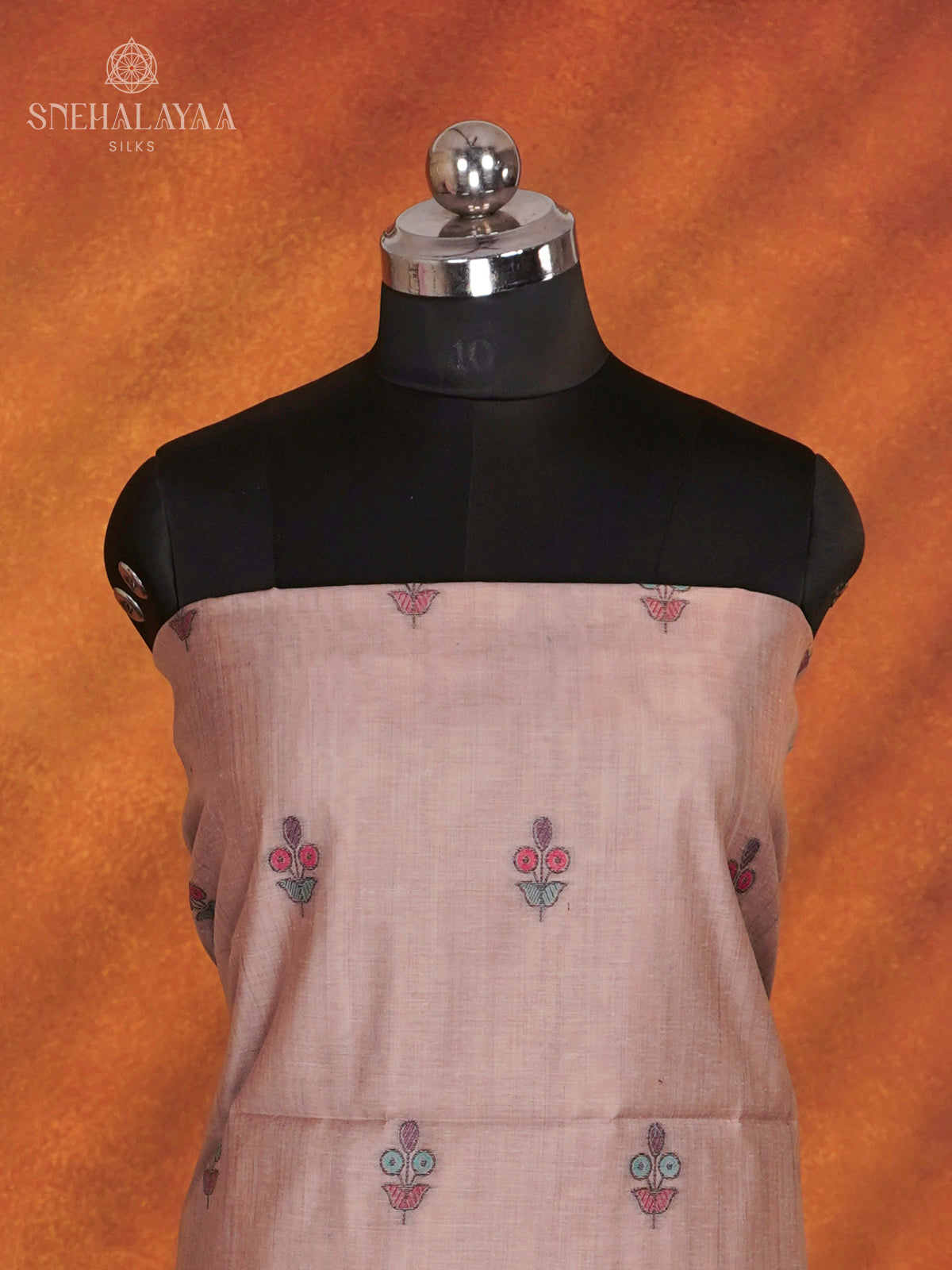 Pale Pink Munga Cotton 3-Piece Salwar Suit Material