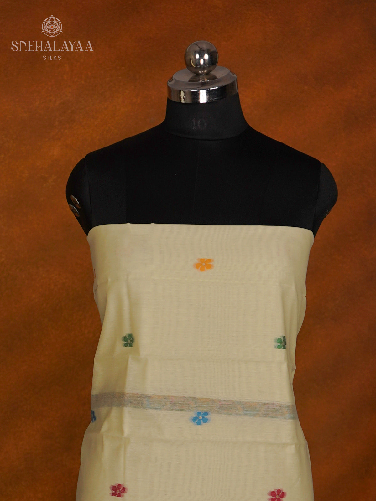 Pale Yelow Munga Cotton 3-Piece Salwar Suit Material